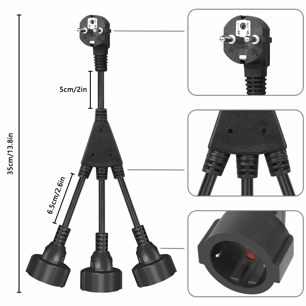 URAQT Przedłużacz kontaktowy ochronny 250V 16A IP44 3 wtyczki