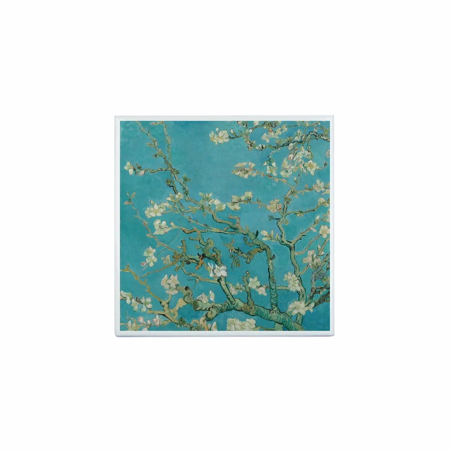 Dekoracyjne płytki ceramiczne 10,8 x 10,8 cm - van Gogh gałązka migdałowca w kolorze kwiatowym 1890