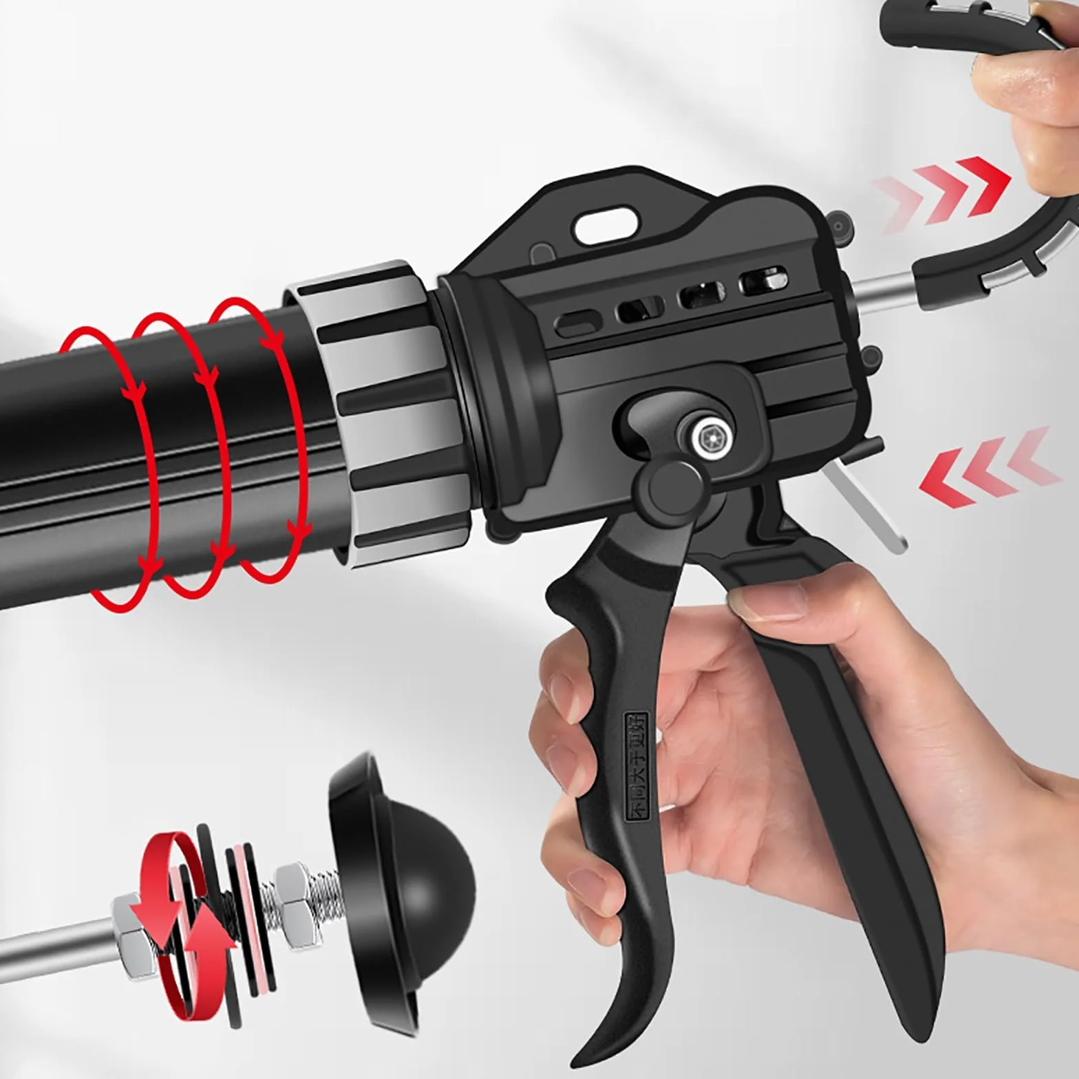 Ręczny pistolet do klejenia, Pistolet do uszczelniania Profesjonalny pistolet do uszczelniaczy Pistolet do aplikacji kleju Kartusze Uszczelniacze Trwały pistolet do aplikacji o dużej wytrzymałości