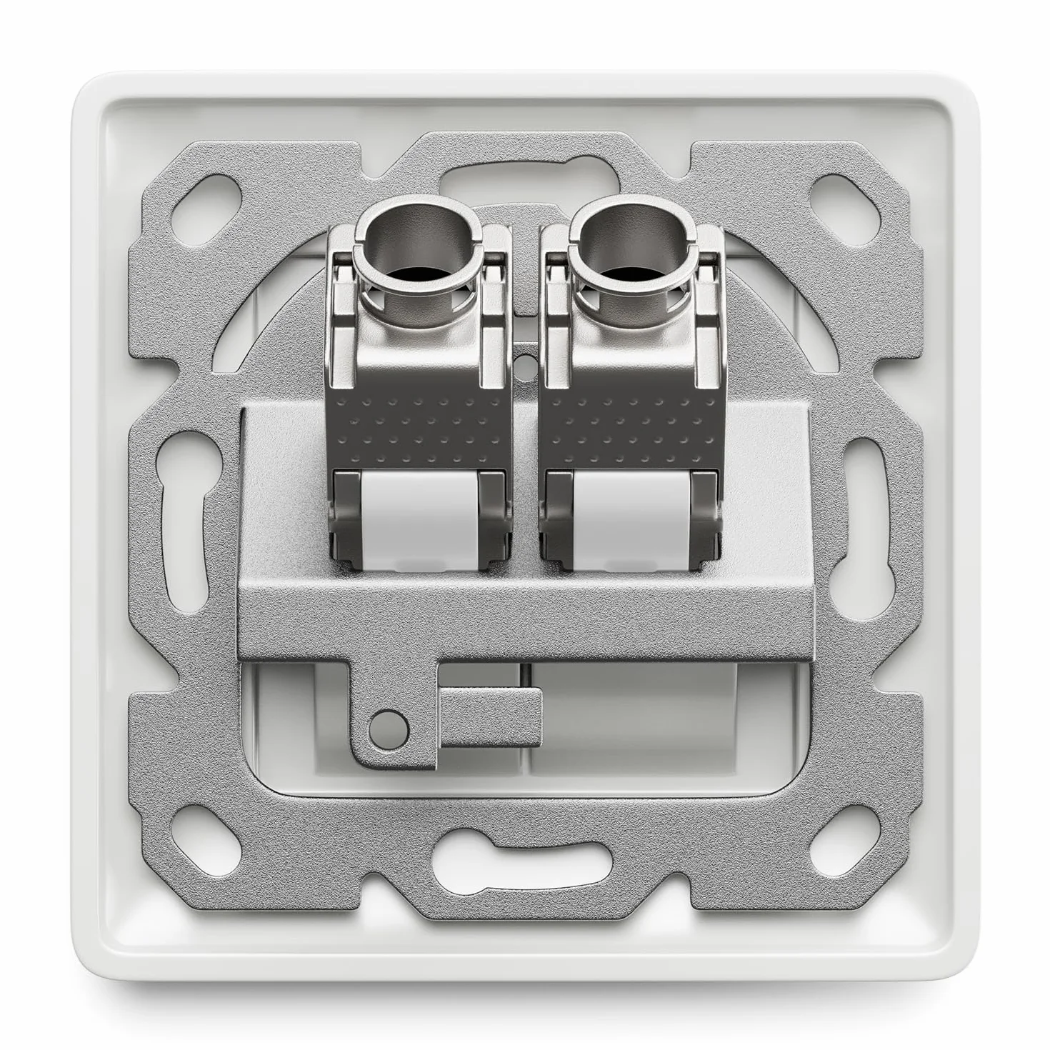 deleyCON 1x Gniazdo Sieciowe RJ45 Podtynkowe 10 Gbit/s Keystone (1x Puszka + 2x Keystone) - Gniazdo RJ45 Cat6a - do Kabli Instalacyjnych CAT6/CAT7, w Pełni Ekranowane - Biały