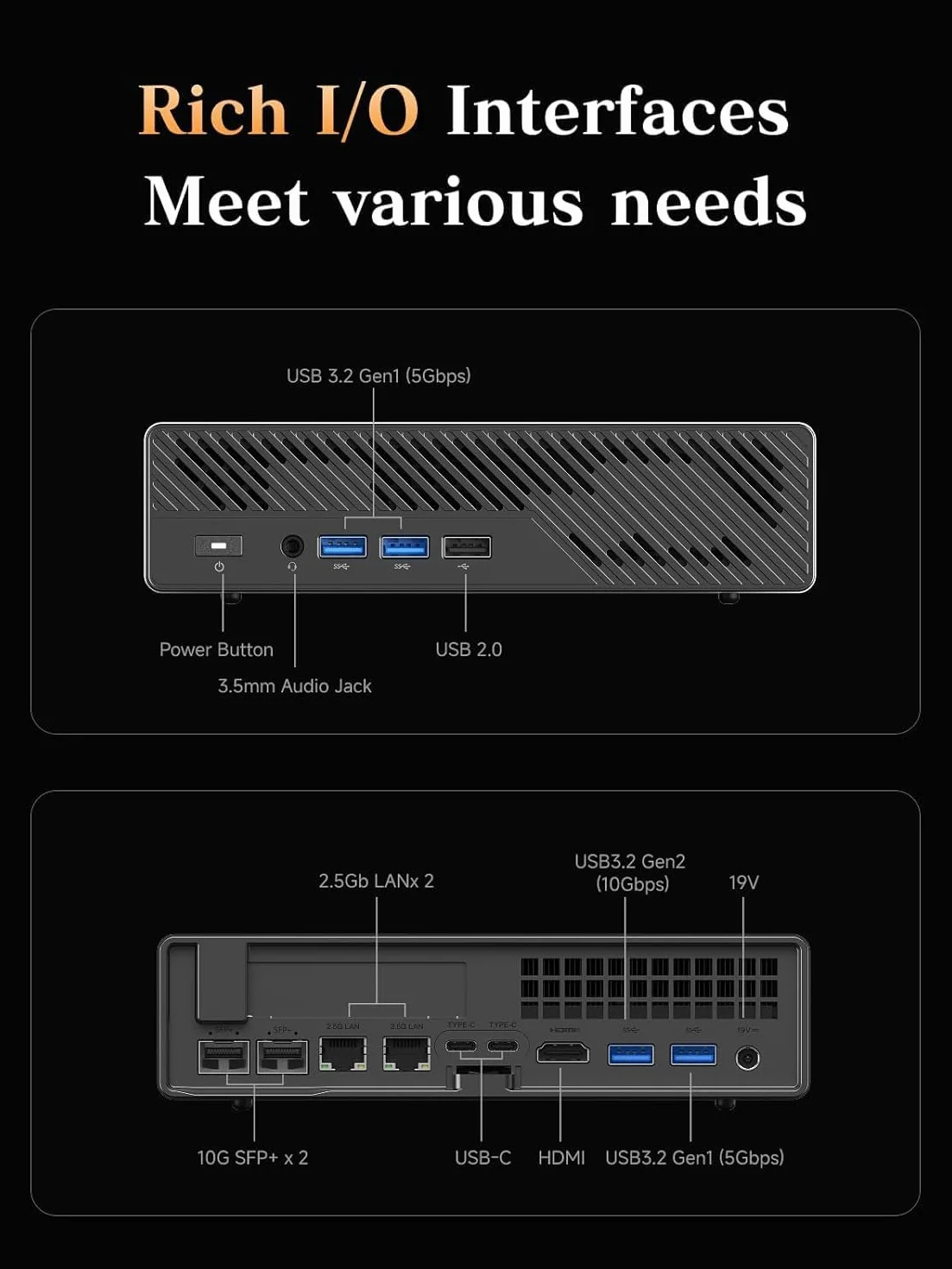 MINISFORUM MS-A2 Mini PC AMD Ryzen 7 7745HX 8C/16T 5,1 GHz PCIe x16 8K Triple Display 10G SFP+ 2,5G LAN M.2 SSD bez RAM/SSD