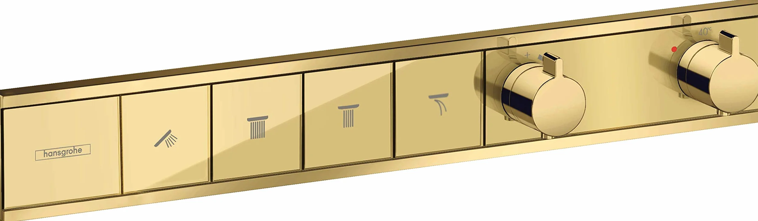 hansgrohe RainSelect Bateria termostatyczna do 4 odbiorników, montaż podtynkowy,element zewnętrzny złoty optyczny polerowany, 15382990