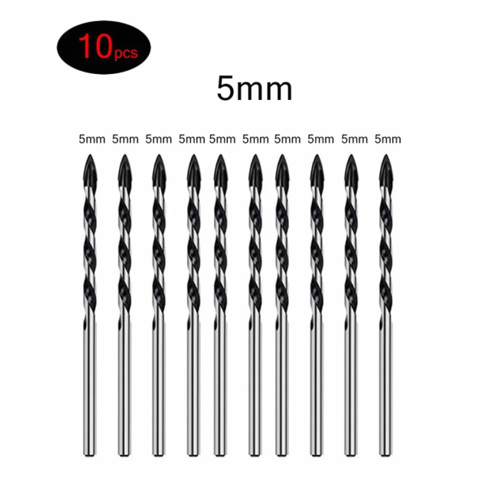 3-12mm trójkątne wiertła ze stopu metali ze stali wolframowej do porcelanowa płytka ceramiczna, beton, cegła, szkło, plastik i drewno, 10p 5mm