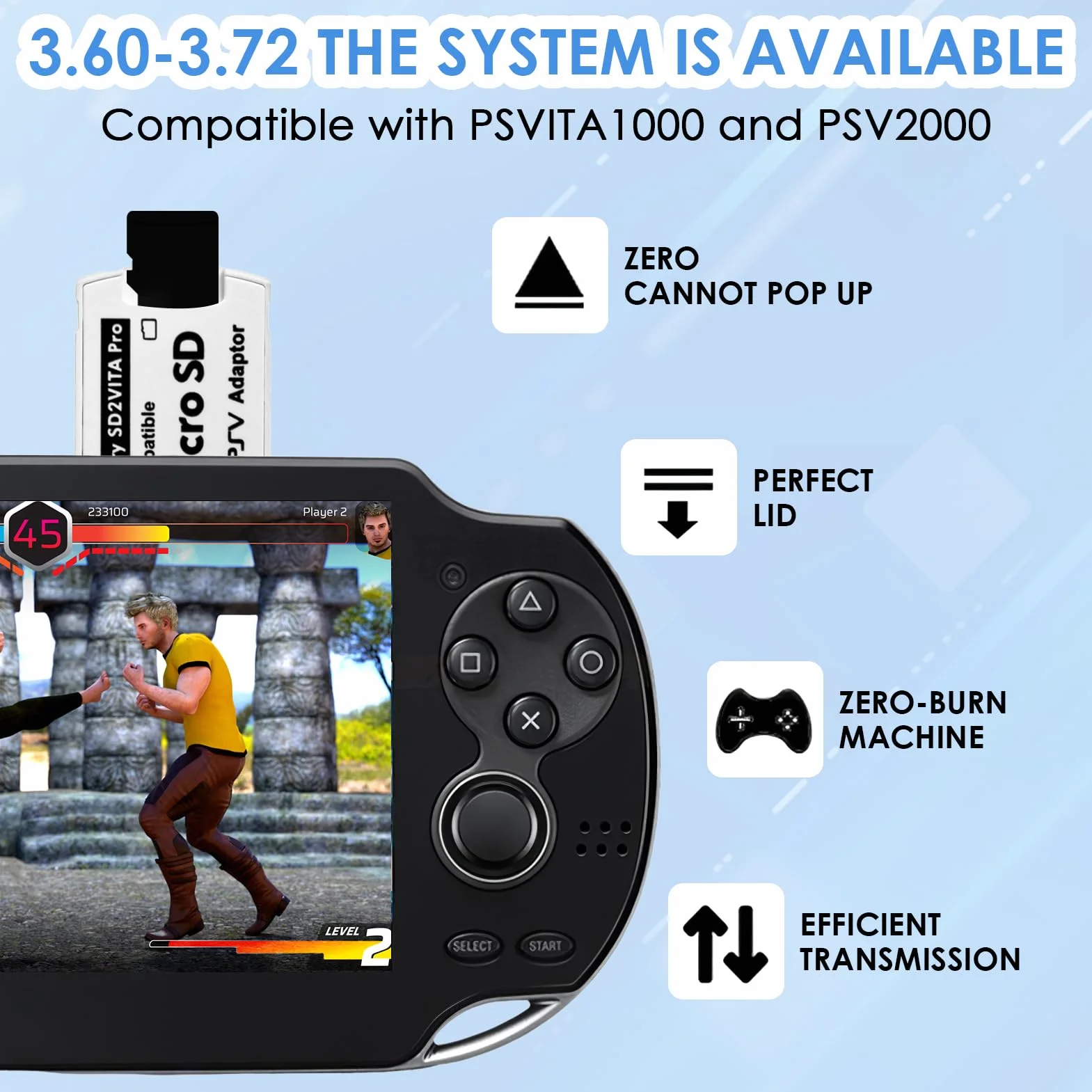 Karta pamięci SD2Vita 5.0 Adapter do PS Vita, konwerter Micro SD PSVSD, obsługa do 256 GB, dla PS Vita 1000/2000 Firmware 3.60