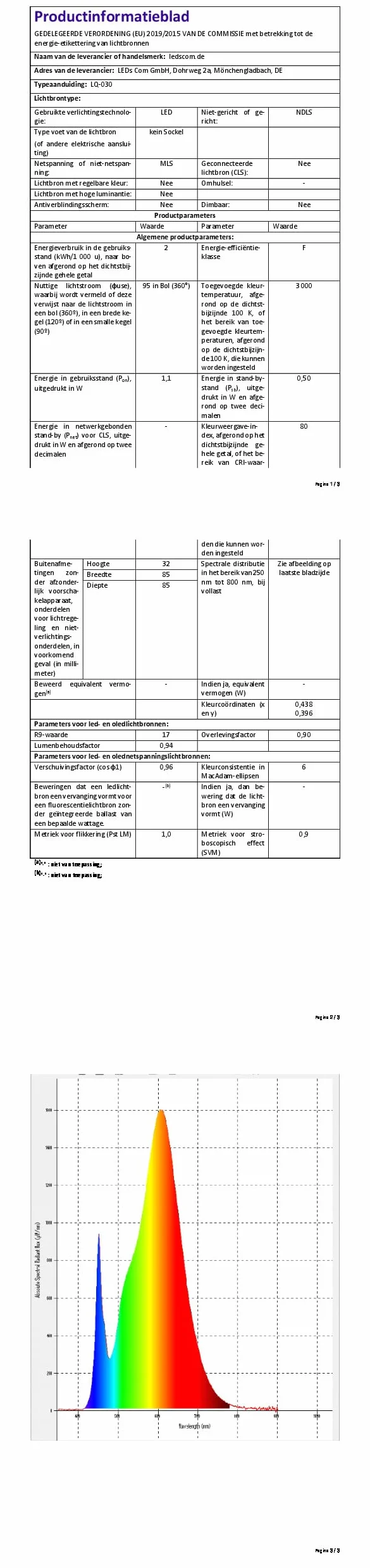 ledscom.de 10 Lampa schodowa LED/wpuszczana lampa ścienna FEX do użytku wewnątrz i na zewnątrz, okrągła, Ø 85 mm, ciepła biel
