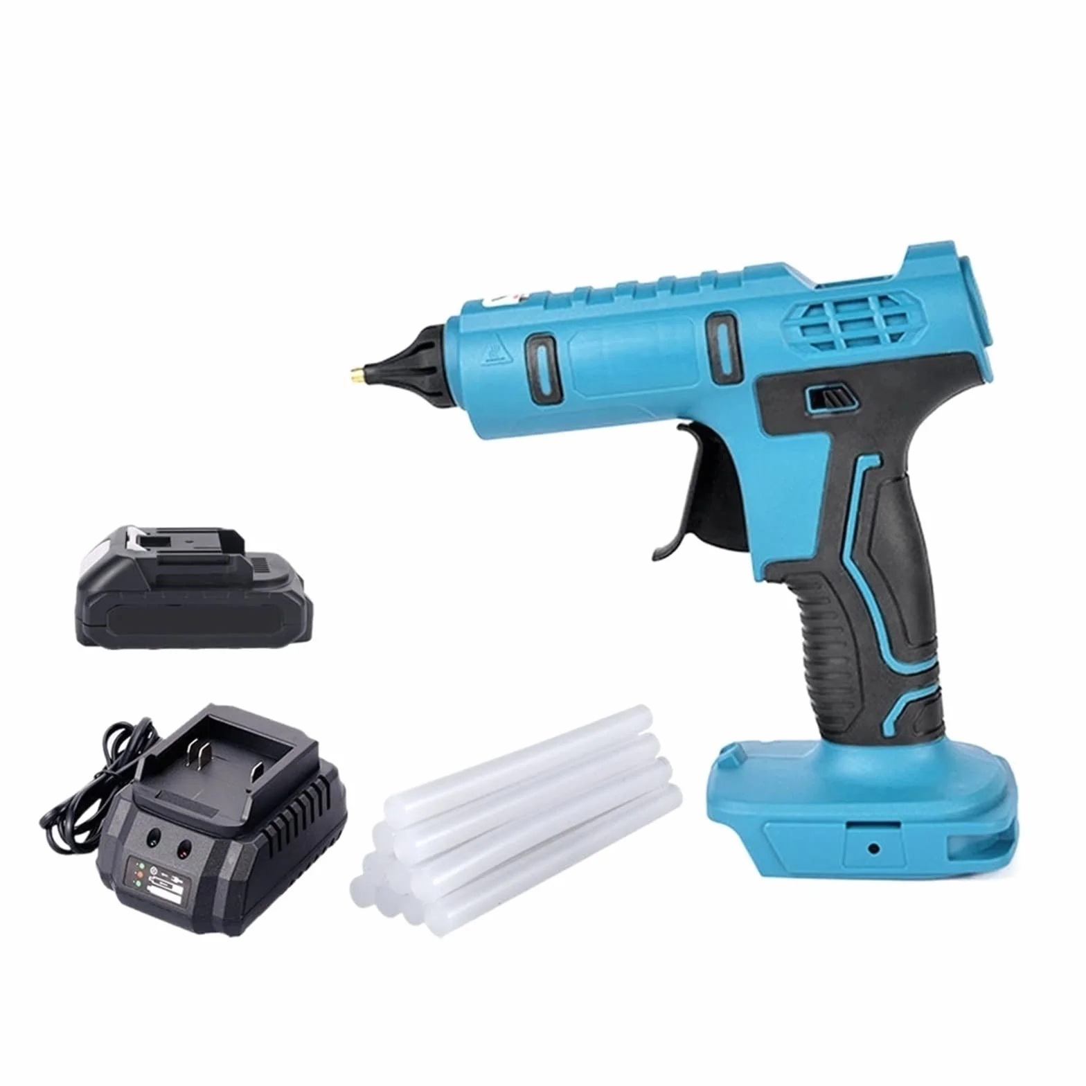 Bezprzewodowy Pistolet Do Klejenia Na Gorąco Z 10 Szt. 11mm Kleje W Sztyfcie Anti-scald Akumulator Home DIY Narzędzie Do Naprawy Baterii Szybkie Nagrzewanie(1Battery 2.0A)