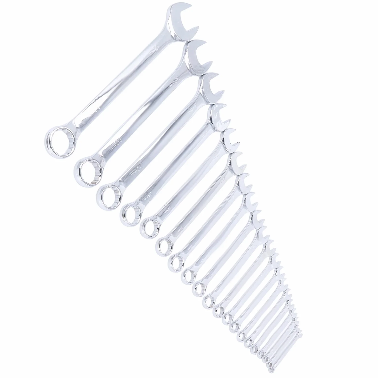 Wakects 20-częściowy Zestaw Kluczy Płasko-oczkowych, Klucz ze Stali Wanadowej, Chromowany, do Naprawy i Konserwacji Samochodów, Różne Rozmiary od 6 Mm do 32 Mm