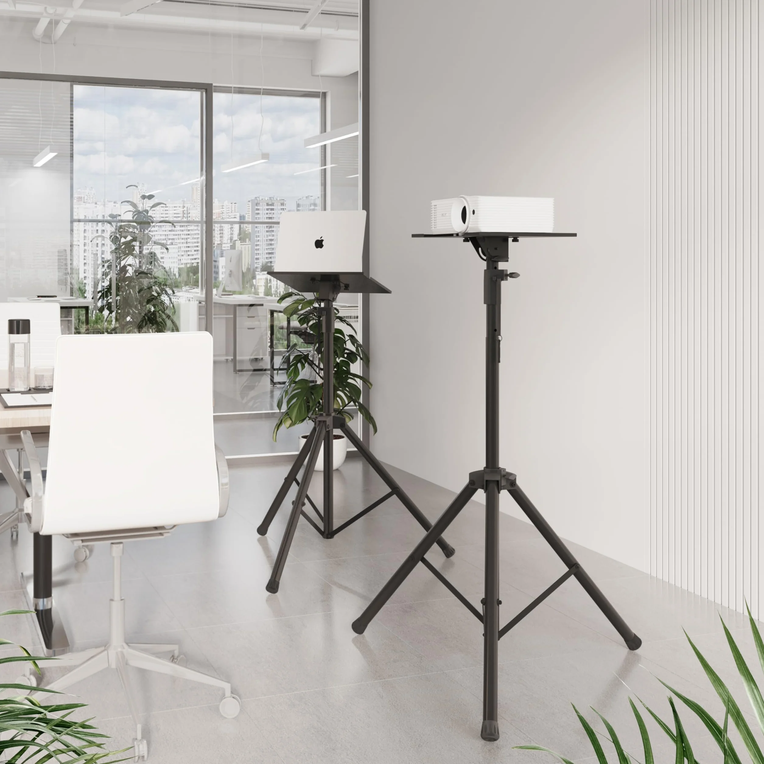 RICOO Uniwersalny stojak podłogowy CZ0900 do projektora laptopa monitora PC ekran telewizora 13-32" (33-81 cm) podniesienie lap-top VESA 100 x 100