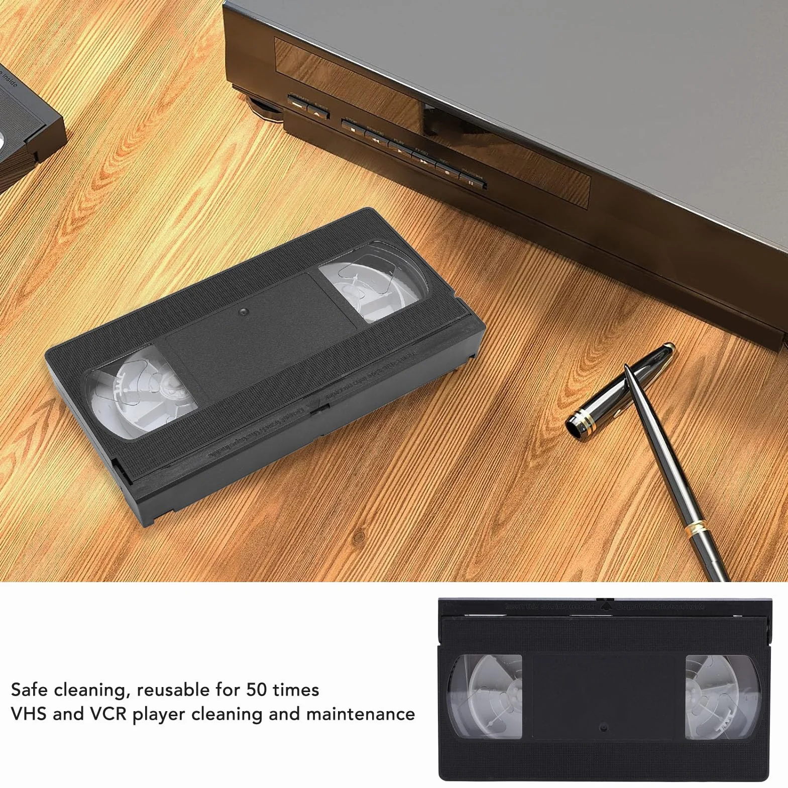 VCR VHS Cleaner do Odtwarzacza Wideo, Narzędzie do Czyszczenia Głowy, Sucha Technologia