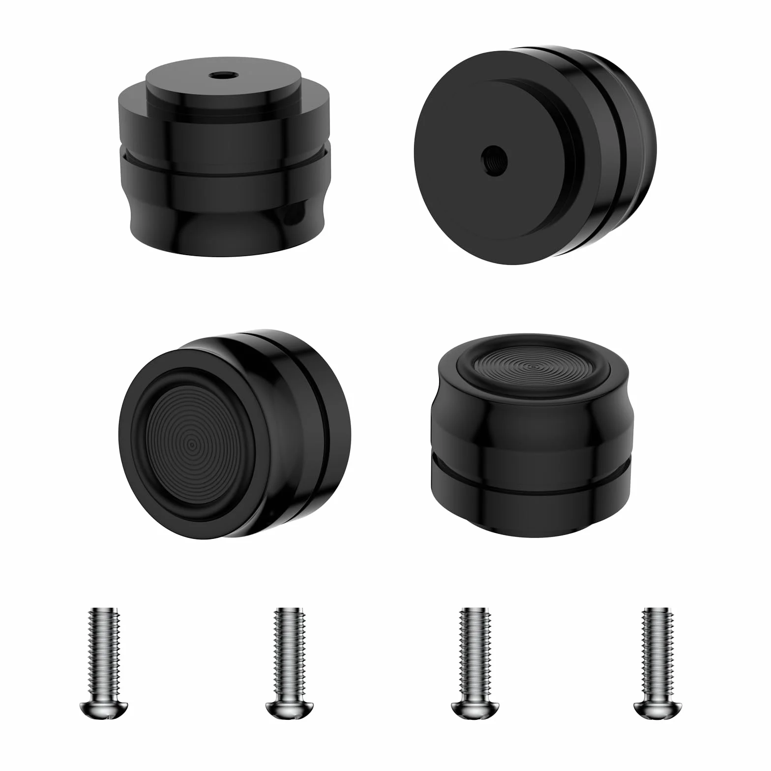Nóżki głośnika HiFi, 33 x 22 mm, czarne, 4 sztuki do subwoofera gramofonu