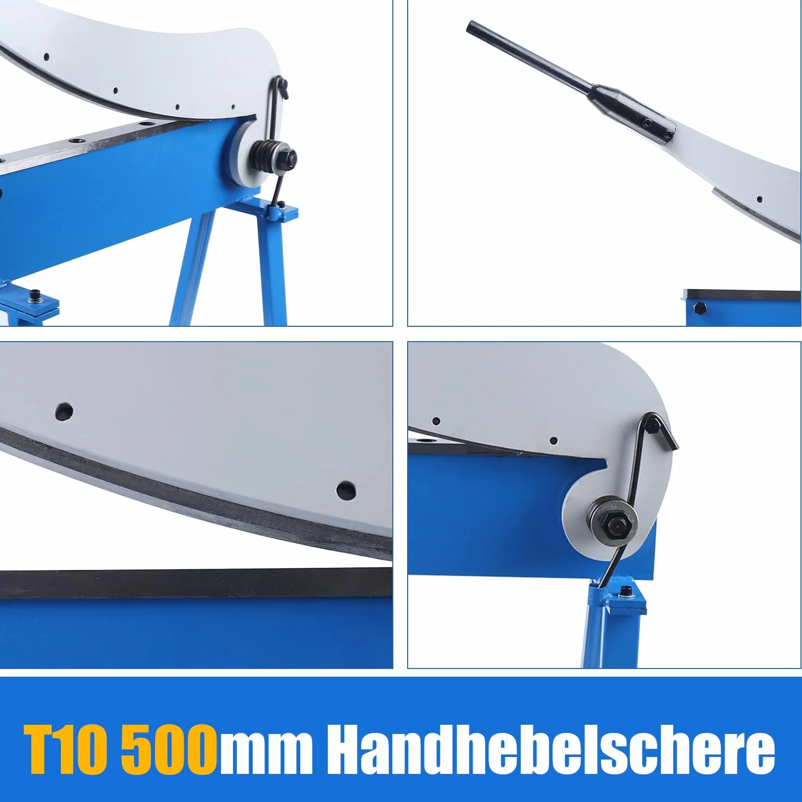 Nożyce ręczne 500 mm do cięcia blachy, gilotyny do blachy, blachy o grubości maksymalnie 1,5 mm, z funkcją nożyc udarowych do budowy