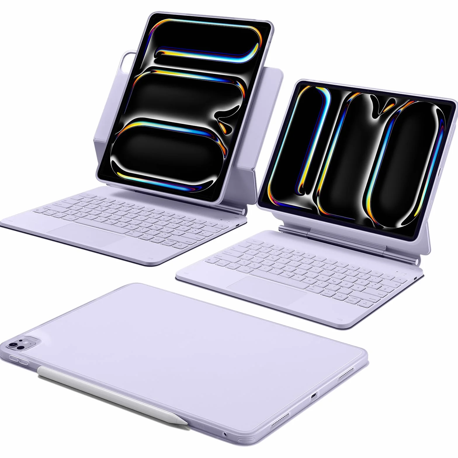 ESR Rebound 360 etui na klawiaturę iPad Pro 13 cali M5 M4 2025 2024 magnetyczne regulowane fioletowe