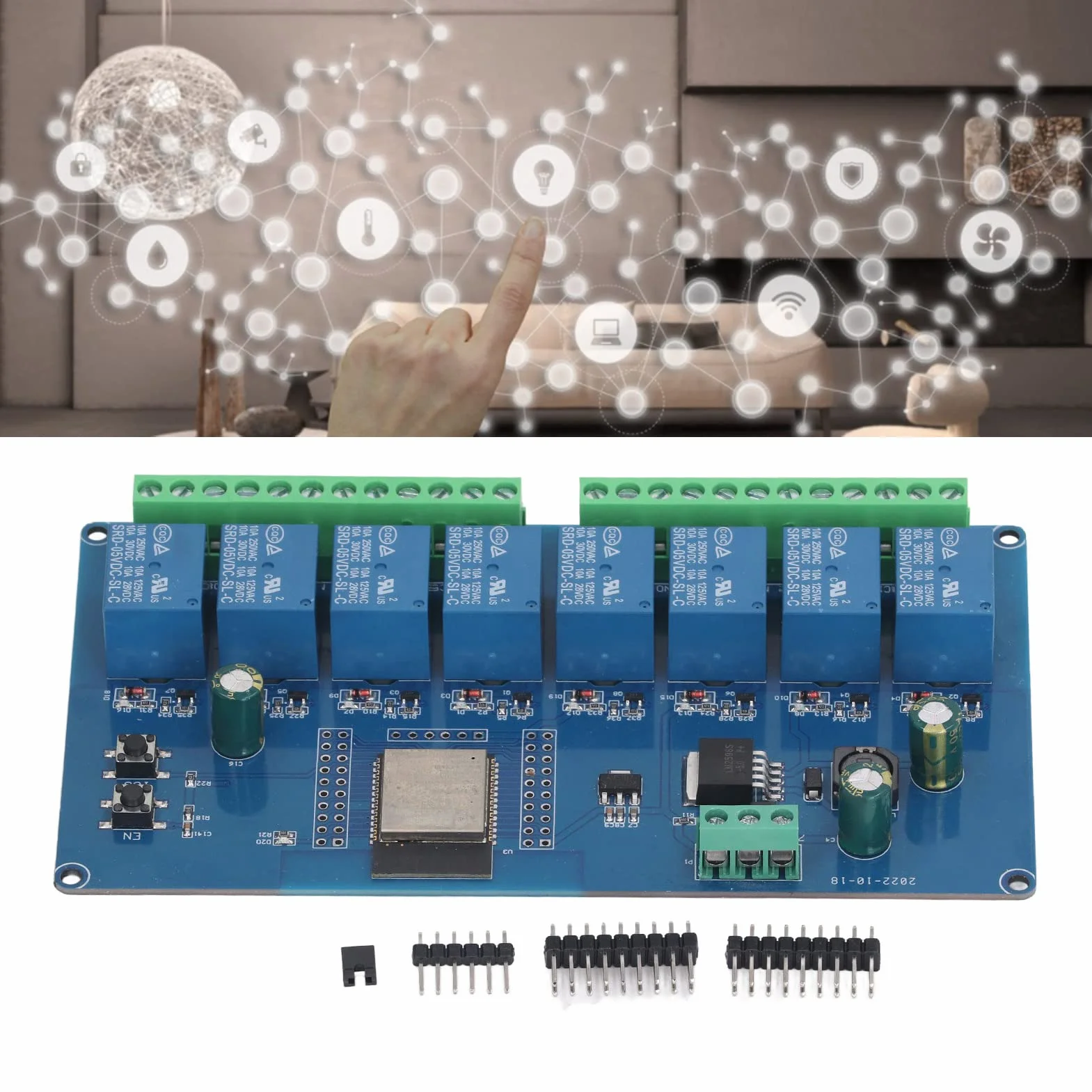 8-kanałowy moduł przekaźnikowy BLE WiFi do bezprzewodowego sterowania i prototypowania elektronicznego z płytą rozwojową DC