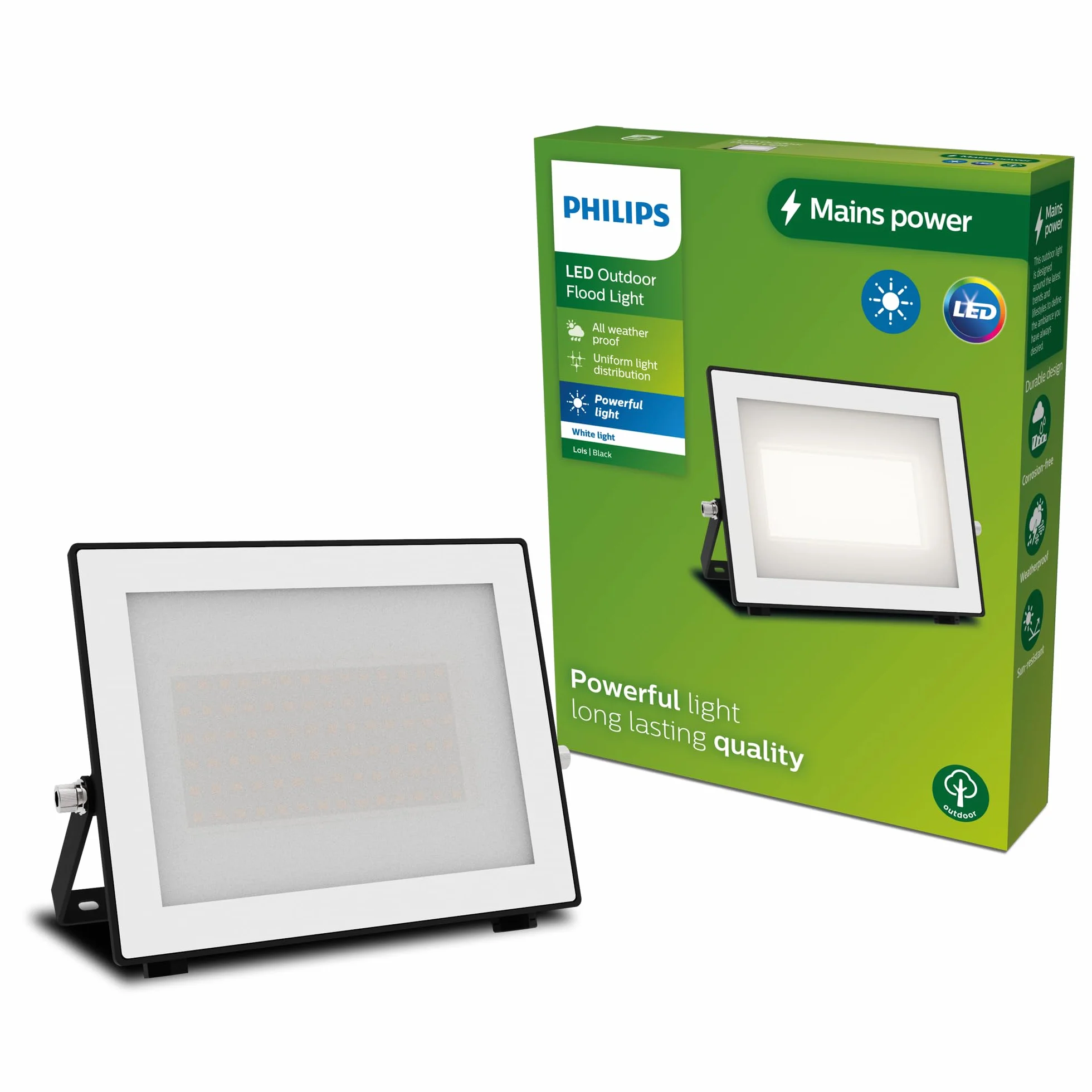 Philips Lois Zewnętrzna Lampa Floodlight, 50 W, 3000 K, Czarna