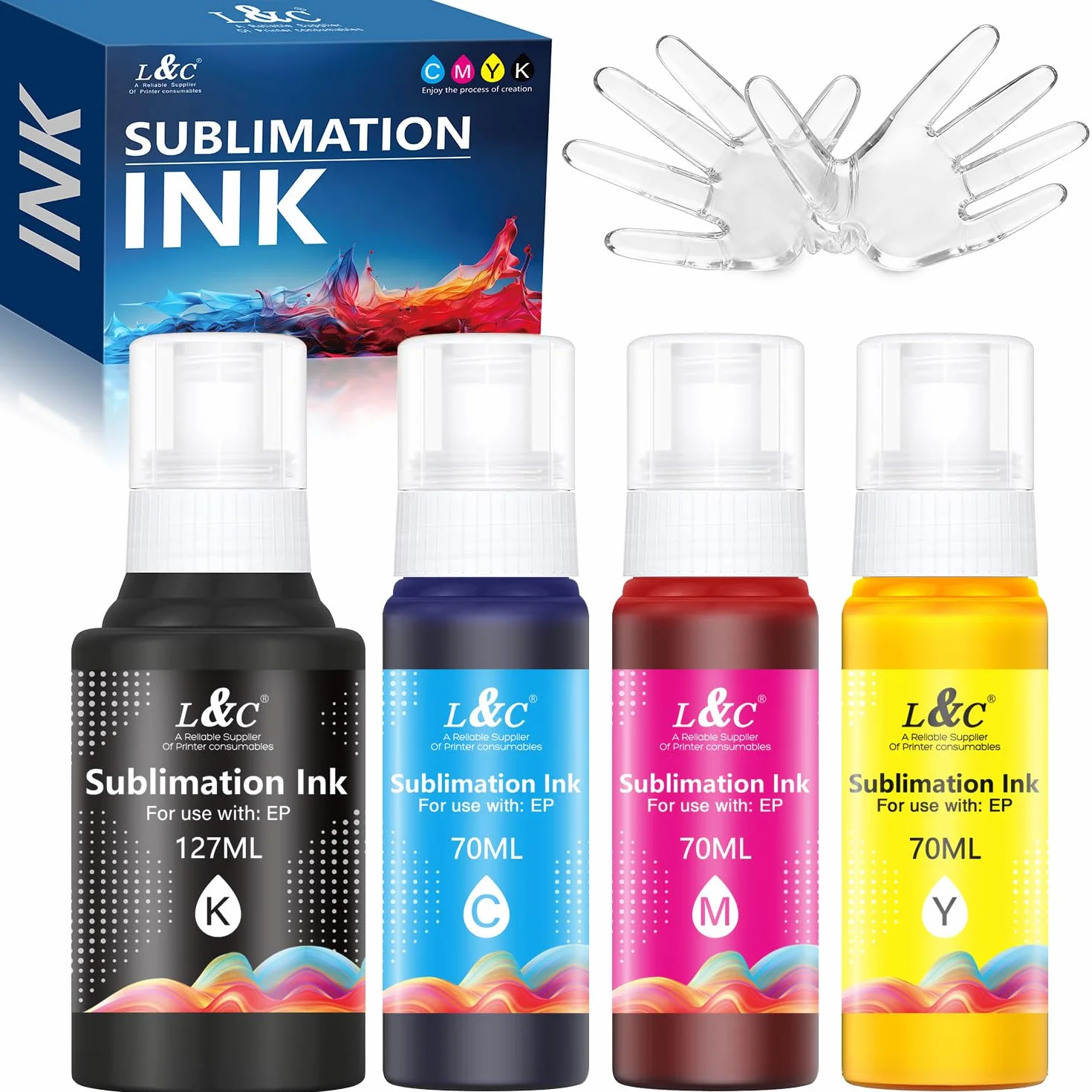 Atrament sublimacyjny kompatybilny z Epson ET-1810 ET-2820 ET-2810 ET-2861 ET-2862 ET-2870 ET-15000 ET-2850 ET-2856 ET-2811 ET-2876 wierny kolor