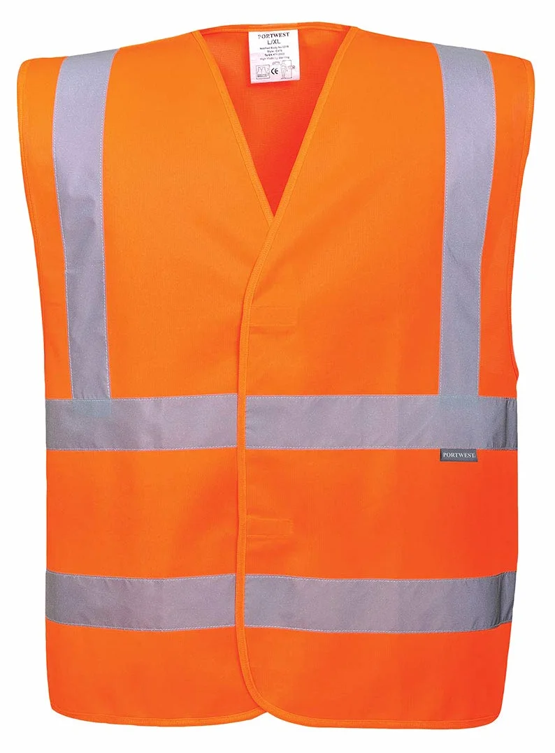 Portwest C470 Ostrzegawcza Pionowymi i Poziomymi Kamizelka z Tasmami, Regularny, Rozmiar 2XL/3XL, Pomaranczowy