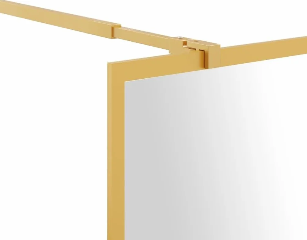 Ściana Prysznicowa Typu Walk-in Z Przezroczystym Szkłem Esg Gold 90x195 Cm, Kabina Wannowa, Panel Prysznicowy W łazience, ścianki Działowe Kabiny Prysznicowej Obramowania śc, Gold, 90 x 195 cm