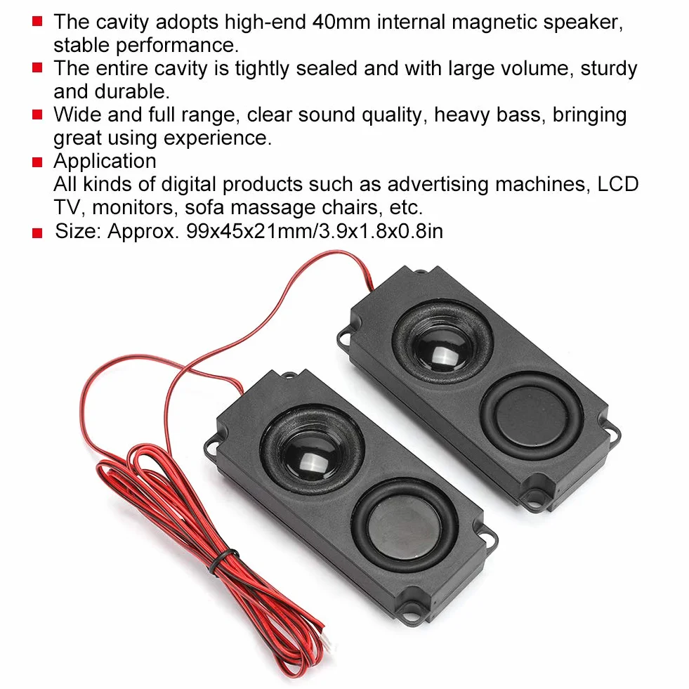 Głośnik Przenośny 5W 8Ω ABS Czarny z Ciężkim Basem 40mm Magnetyczny Podwójny