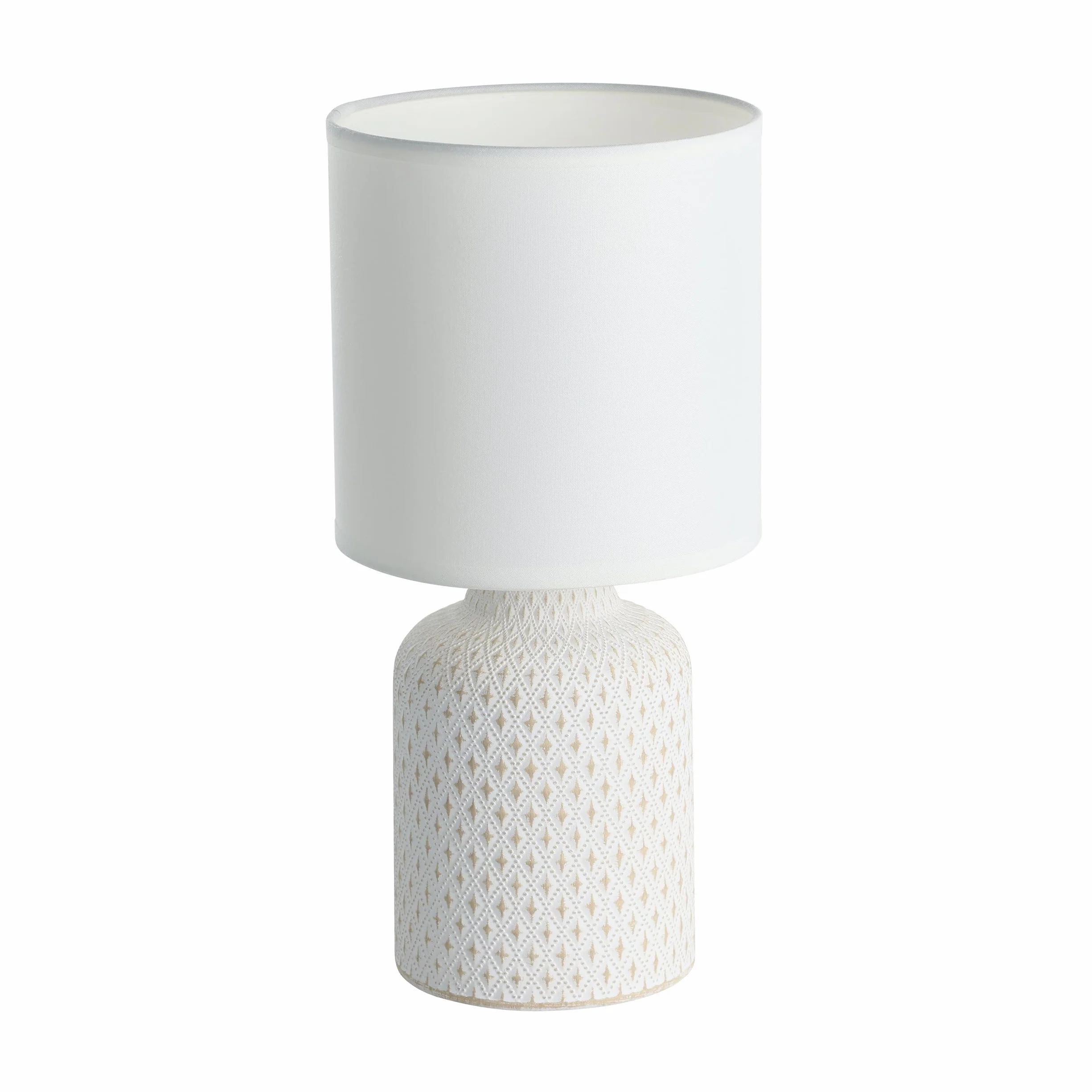 EGLO lampa stołowa Bellariva | oprawa lampka nocna z ceramiki w kolorze kremowym tkanina białym światło do salonu światło przełącznikiem E14