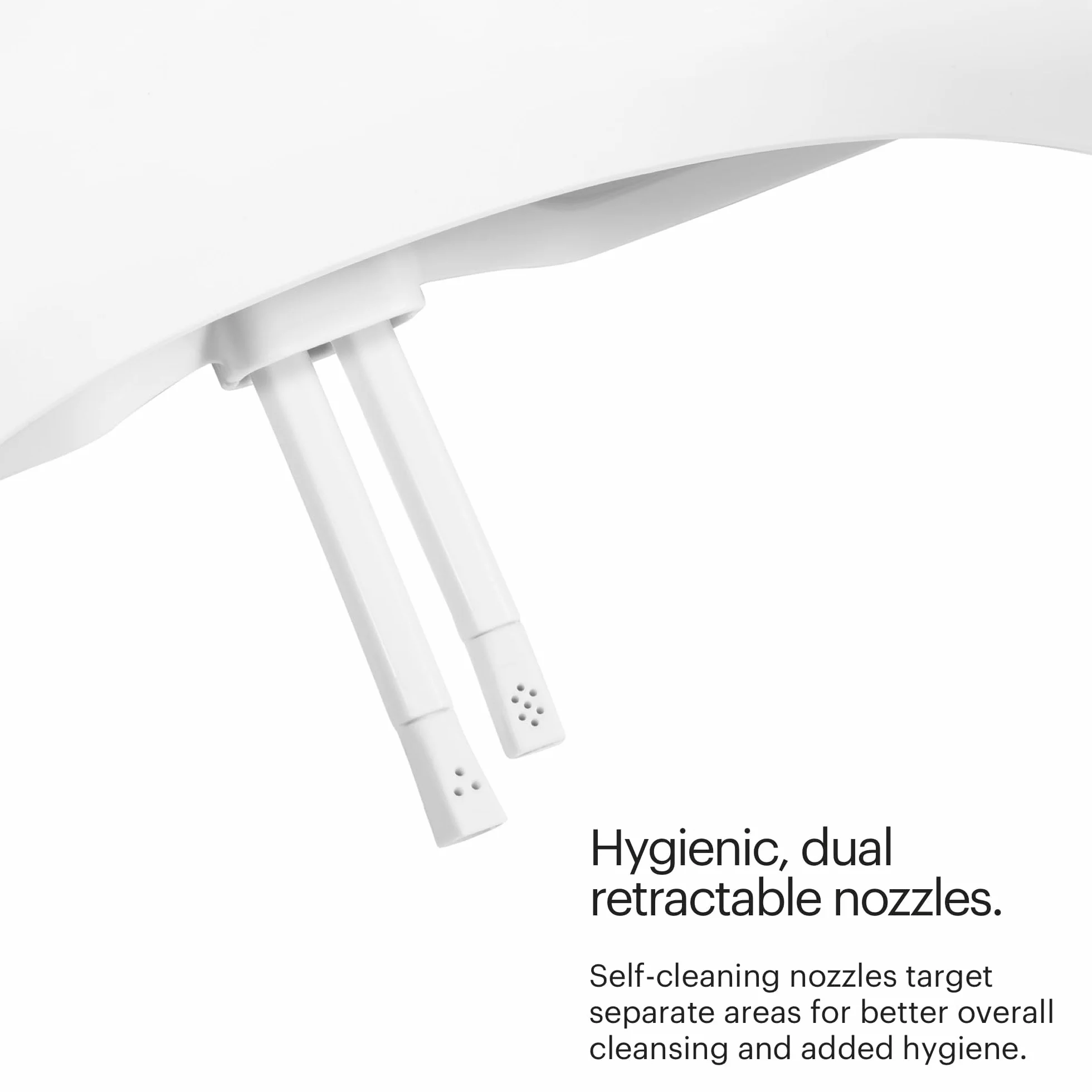 Brondell Bidetowa deska sedesowa, nieelektryczna, pasuje do okrągłych toalet, biała – system podwójnej dyszy, temperatura wody otoczenia, bidet z łatwą instalacją