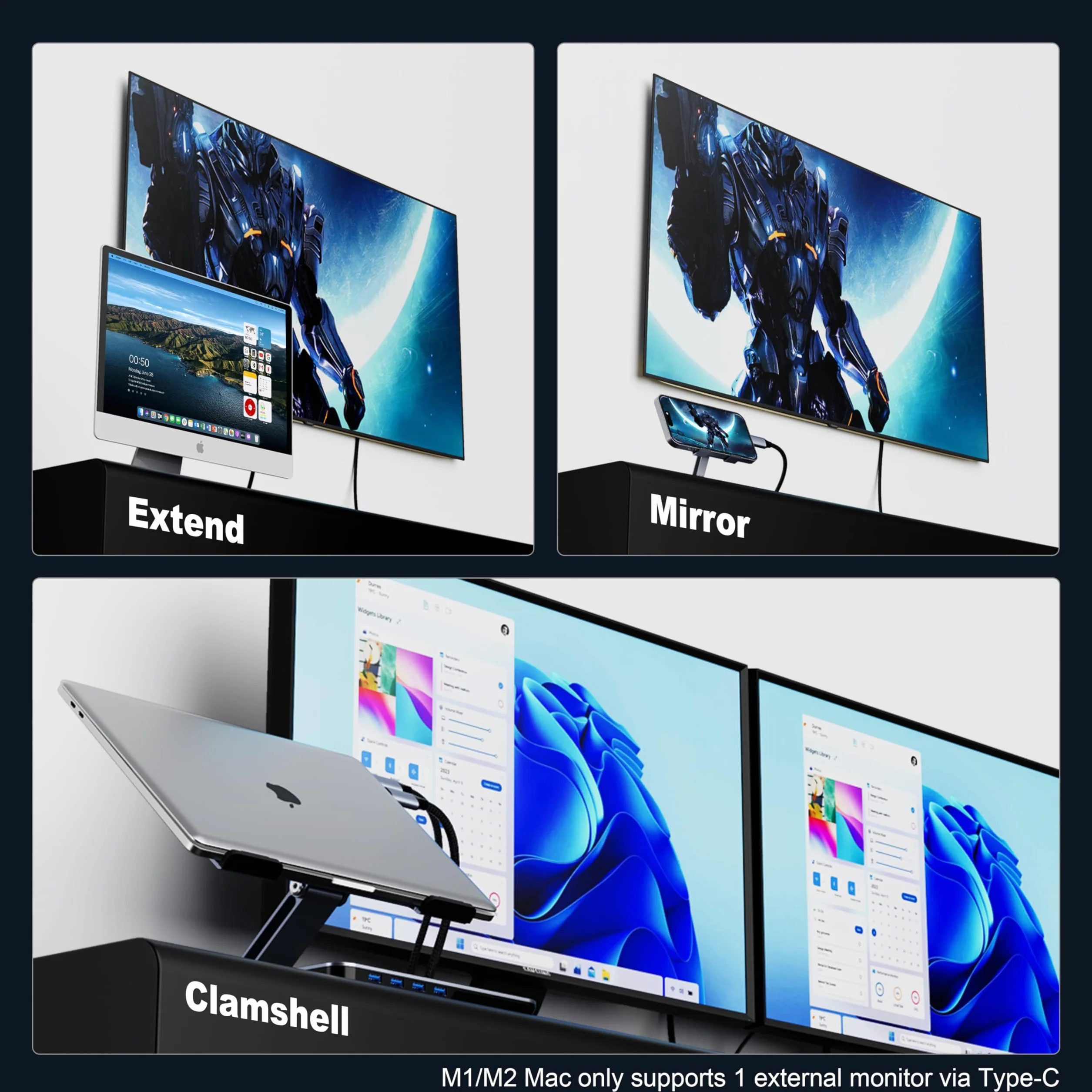 Kabel BENFEI USB C na HDMI 2.1 (8K@60Hz, 4K@240Hz, 6 stóp, obudowa aluminiowa, w oplocie nylonowym) Zgodny z iPhonem 15/16 Pro/Max, MacBookiem Pro/Air 2023, iPadem Pro, Book 2 Więcej