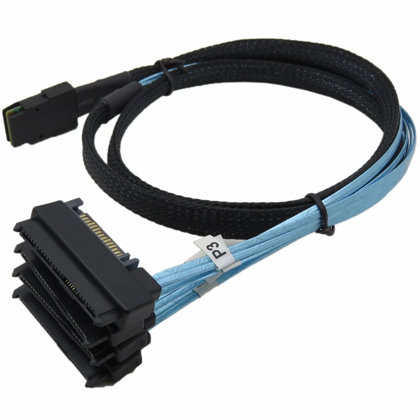YIWENTEC Mini SAS 36 SFF-8087 do (4) SFF-8482 złącza z zasilaniem SATA 1 m (1 m)