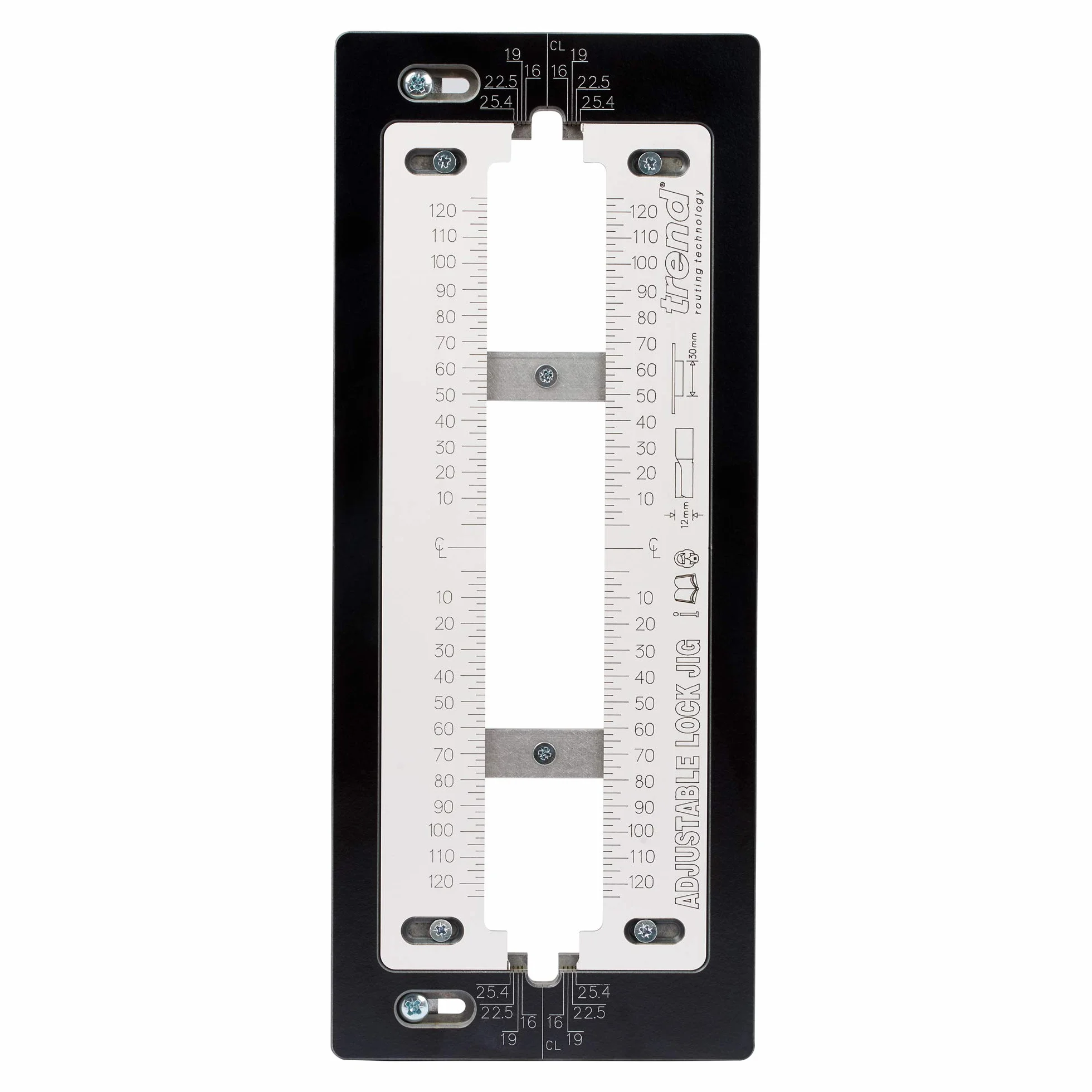 Trend Lock Jig do wpuszczanych zamków i zatrzasków, do płyt czołowych o długości 30-250 mm, LOCK/JIG/B