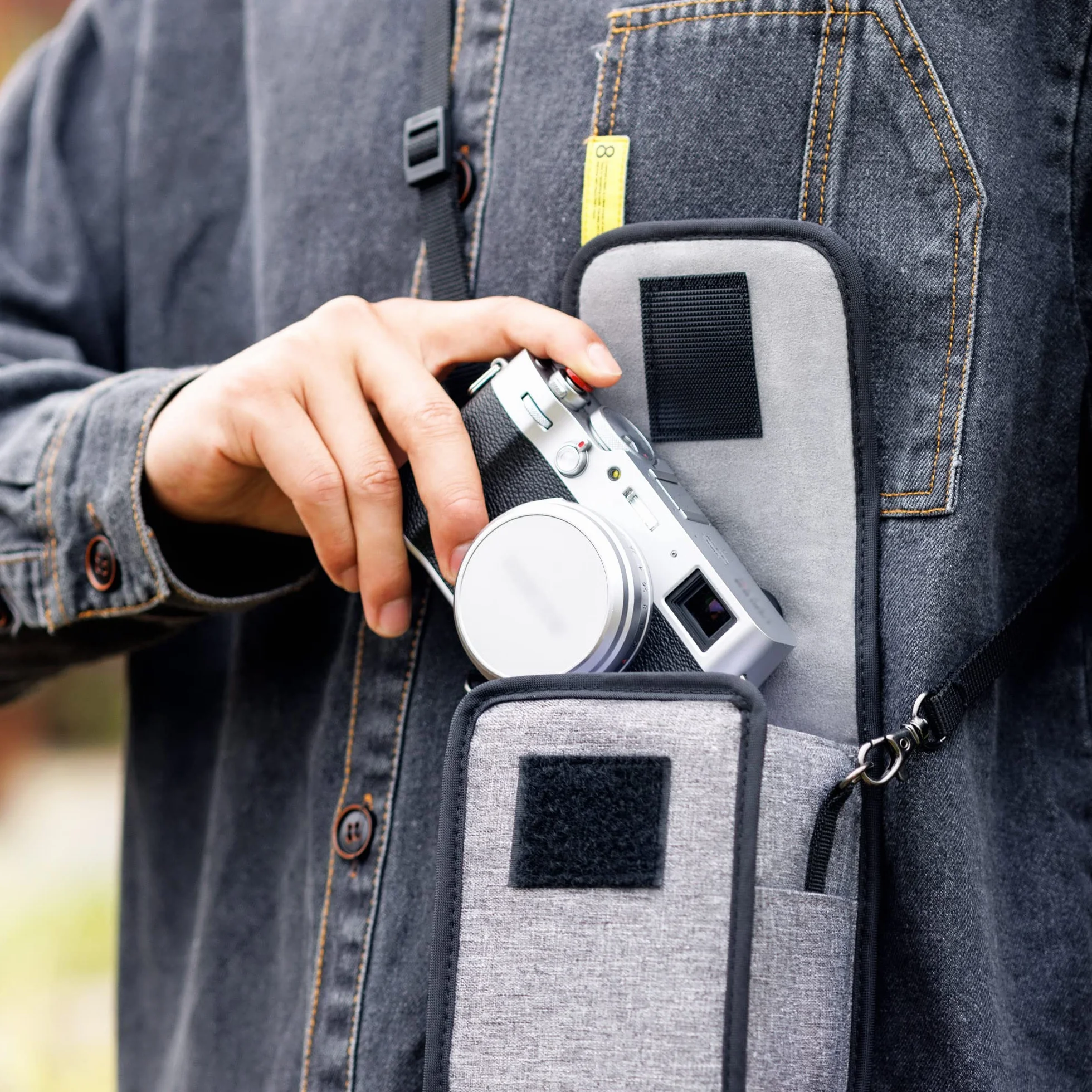 JJC Kompaktowe Etui Podróżne dla Fuji X100VI X100V Sony a6700 a6600 a6400 a6100 Nikon Z30 Z50 Canon EOS M5 M50