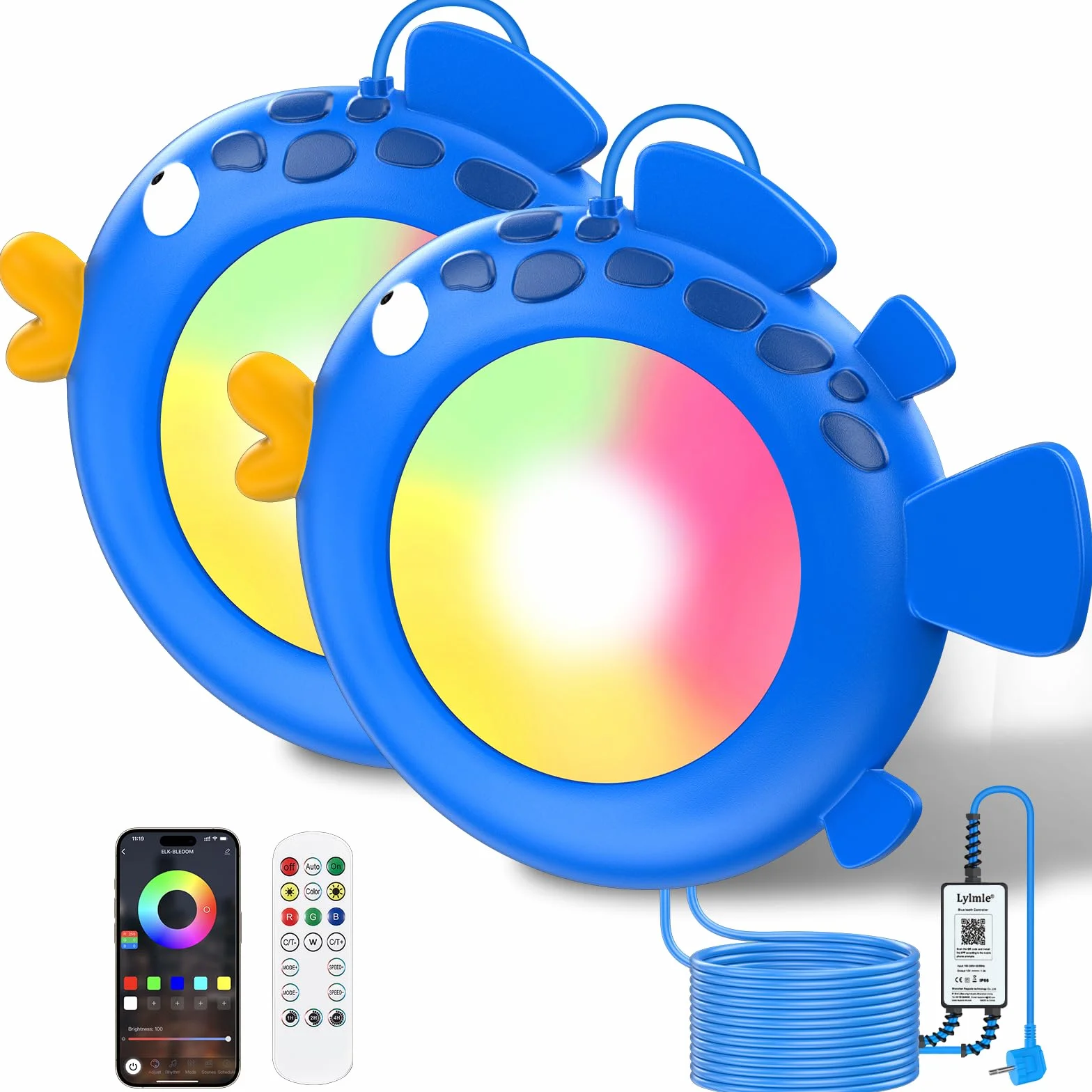 LyLmLe Światło magnetyczne LED do basenów, 40 W RGBW Reflektor Basen ze sterowaniem APP, 12 V Basen Światło z Transformatorem i Timerem, IP68 Wodoodporne Reflektory Basen bez instalacji z kablem 10 m
