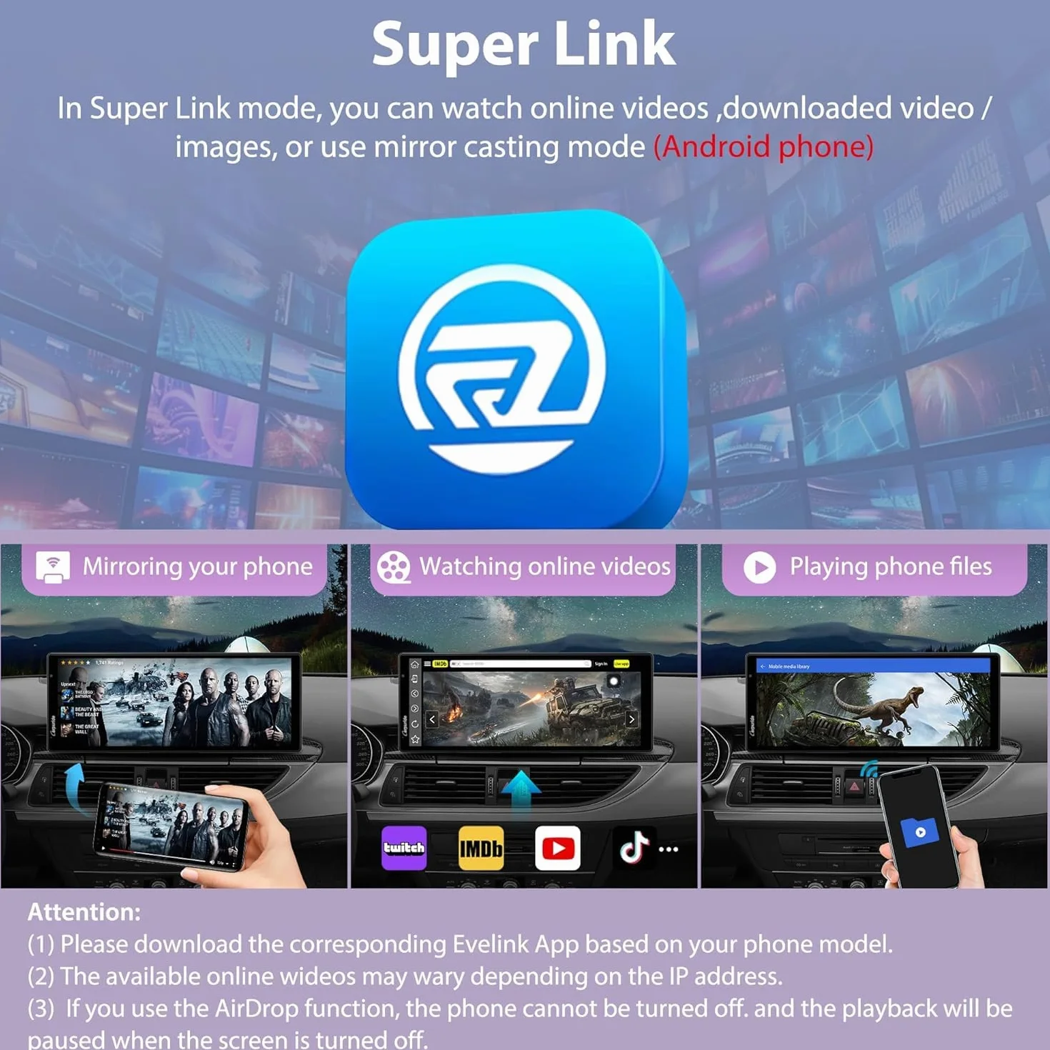 Carpuride Wireless Carplay i Android Auto z kamerą samochodową - 10,26-calowy ekran dotykowy HD IPS Car Play do samochodu, kamera przednia 4K i tylna 1080P, nagrywanie w pętli, dźwięk Bluetooth