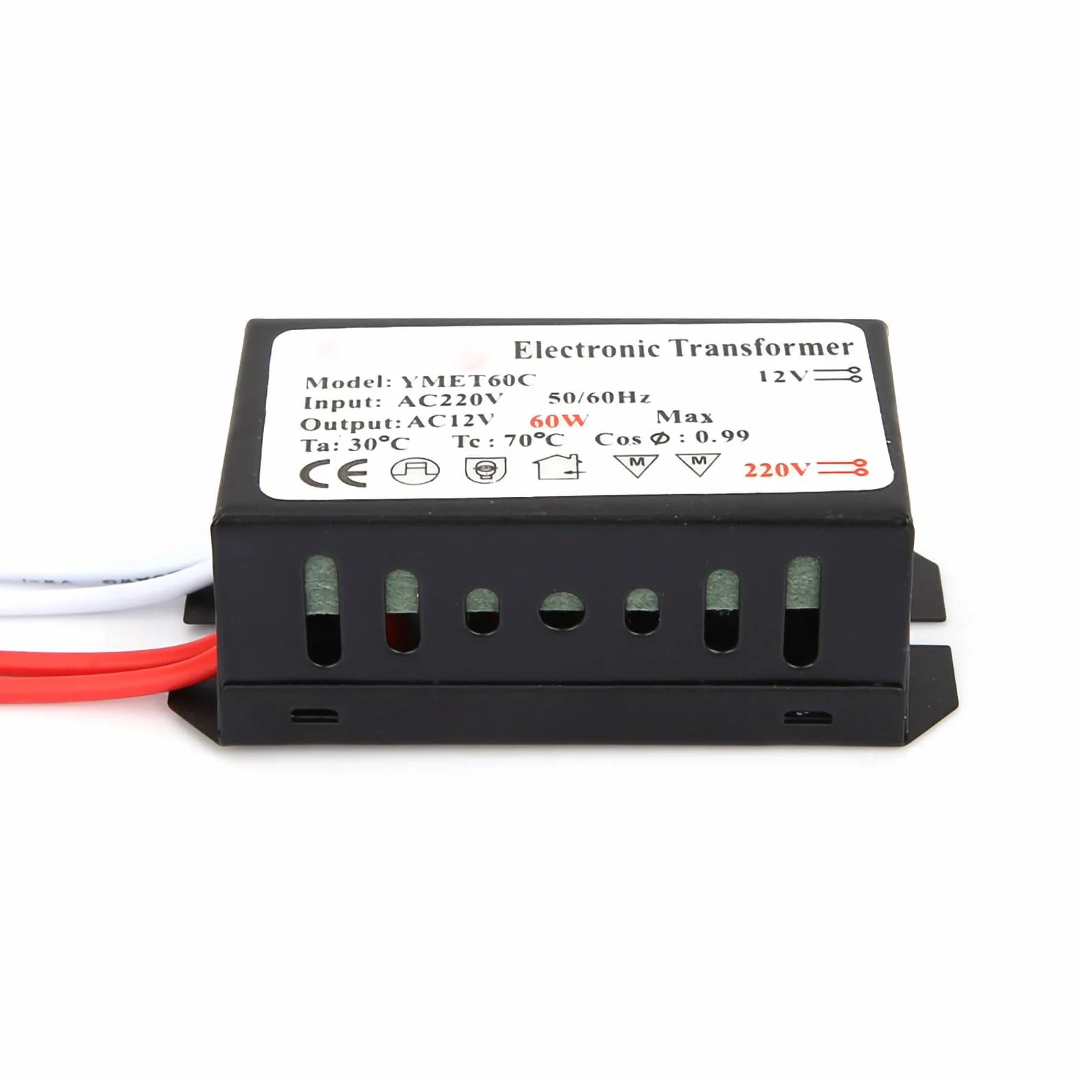 Hyuduo 220V bis 12V Elektronischer Transformator Spannungswandler Smart Power Supply Driver LED Power Supply Driver(60W)