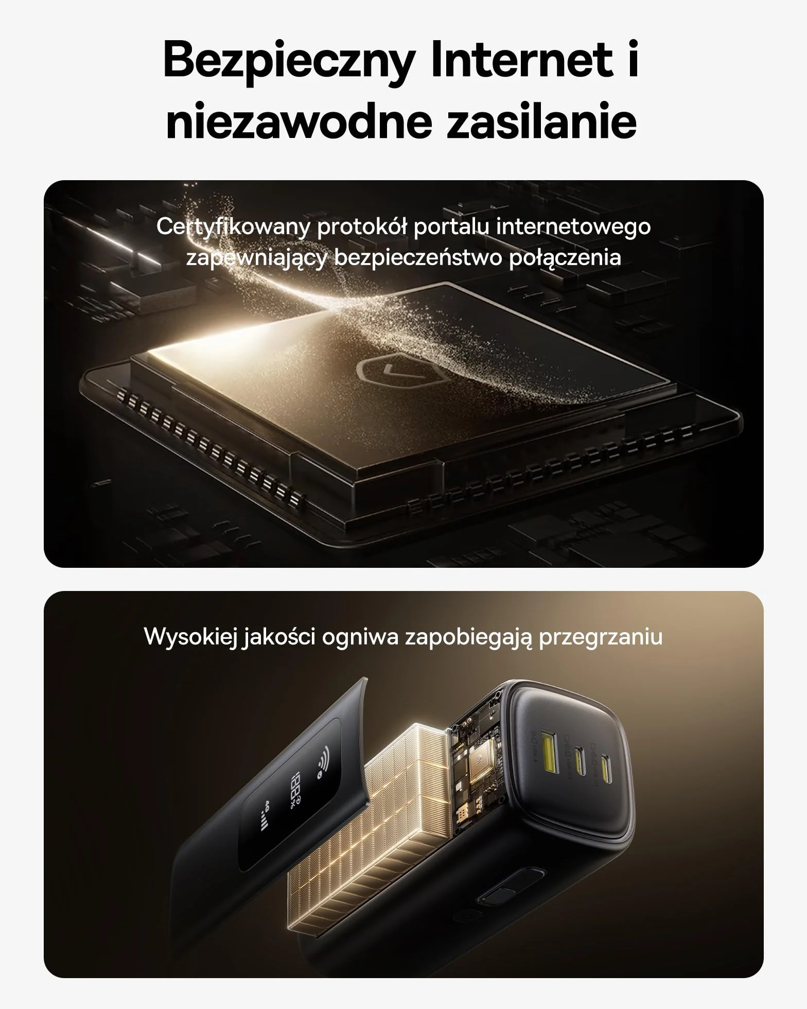 Baseus Mobilny router WLAN, przenośny hotspot, akumulator 20000 mAh 67 W