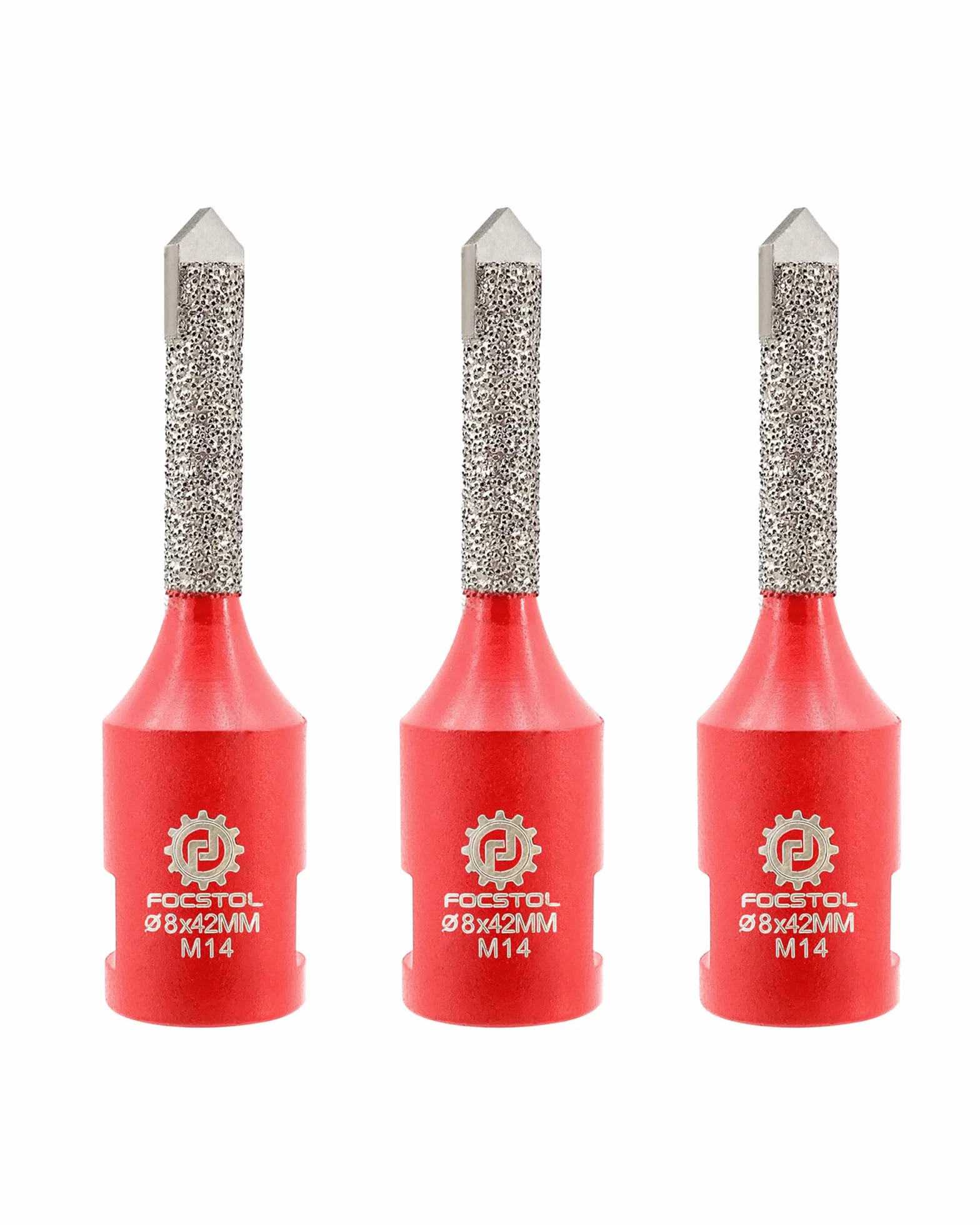 FOCSTOL Wiertło diamentowe do zaprawy - 3 sztuki 8 mm x 42 mm wiertło diamentowe z twardym metalowym wiertłem do usuwania zaprawy i punktowania cegieł murarskich