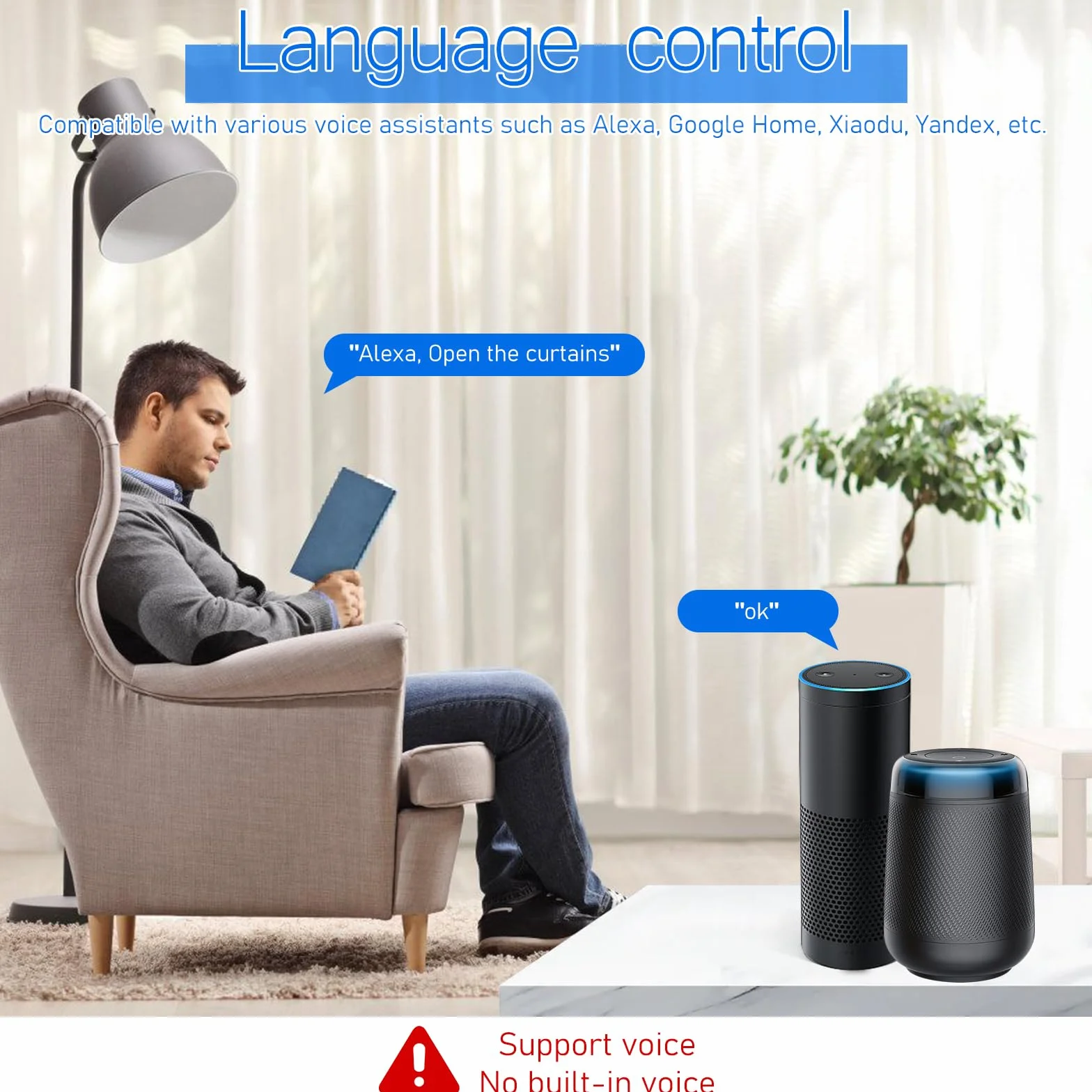 Inteligentny przekaźnik WLAN do rolet z programatorem czasowym: Kompatybilny z Alexa i Google Home, inteligentny przekaźnik do żaluzji i rolet, sterowanie głosowe