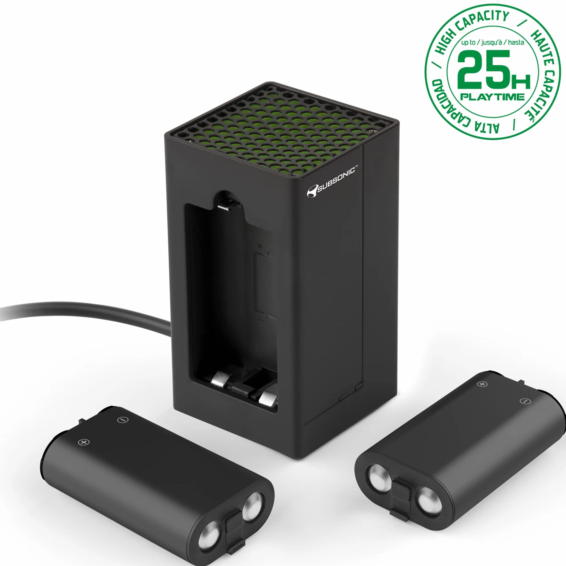 Subsonic - Zestaw do ładowania Dual Power Pack - 2 akumulatory, ładowarka i kabel do kontrolera Xbox X/S serii