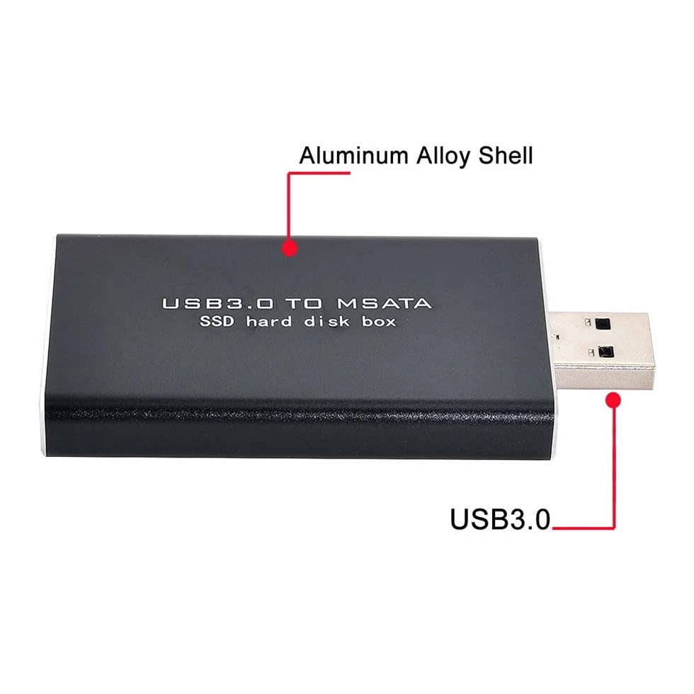 Mini PCI-E mSATA na USB 3.0 zewnętrzny dysk SSD PCBA Adapter z obudową