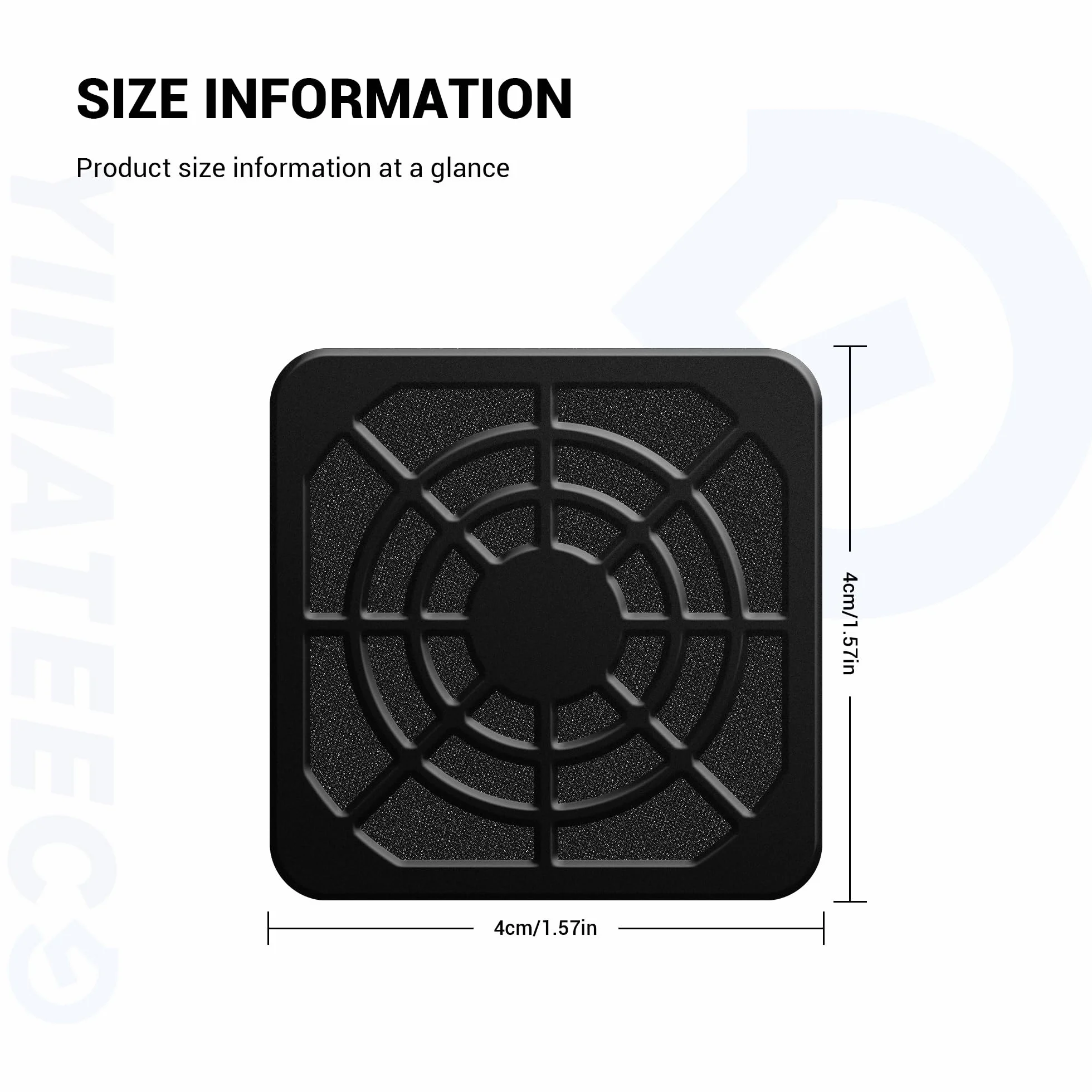 Wentylator obudowy PC, filtr przeciwpyłowy, obudowa PC, filtr przeciwpyłowy, osłona siatki, 40 mm, pyłoszczelna ochrona przed kurzem, osłona grilla ze śrubami – czarny (4 cm)
