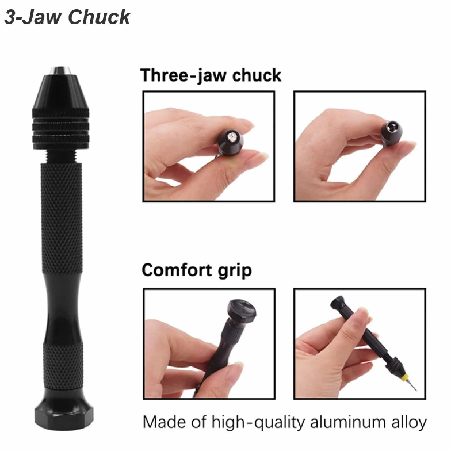 Zestaw wierteł ręcznych Micro Mini Pin Vise Twist Bit do majsterkowania, rzeźbienia w żywicy, polimerowej glinie i tworzeniu biżuterii z tworzyw sztucznych (zestaw wierteł ręcznych 61 szt.)