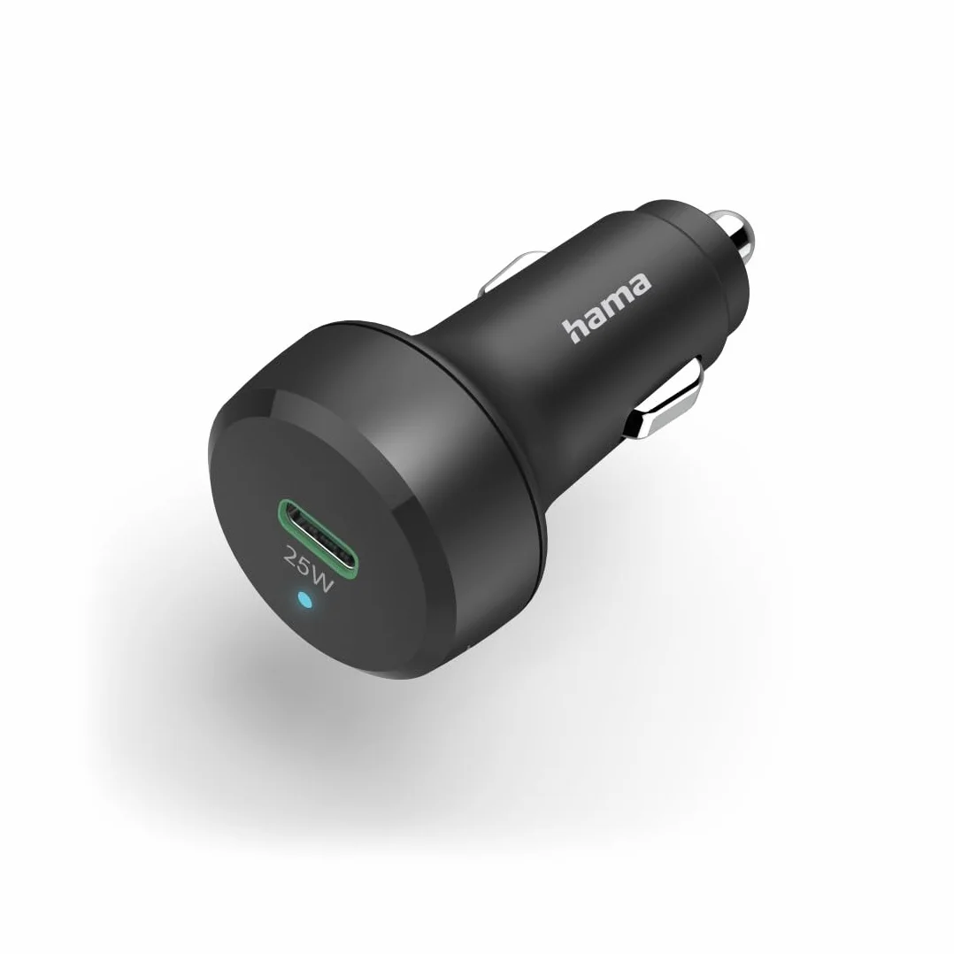 Hama ładowarka samochodowa USB C 25W Quick Charge 3.0 Power Delivery czarna