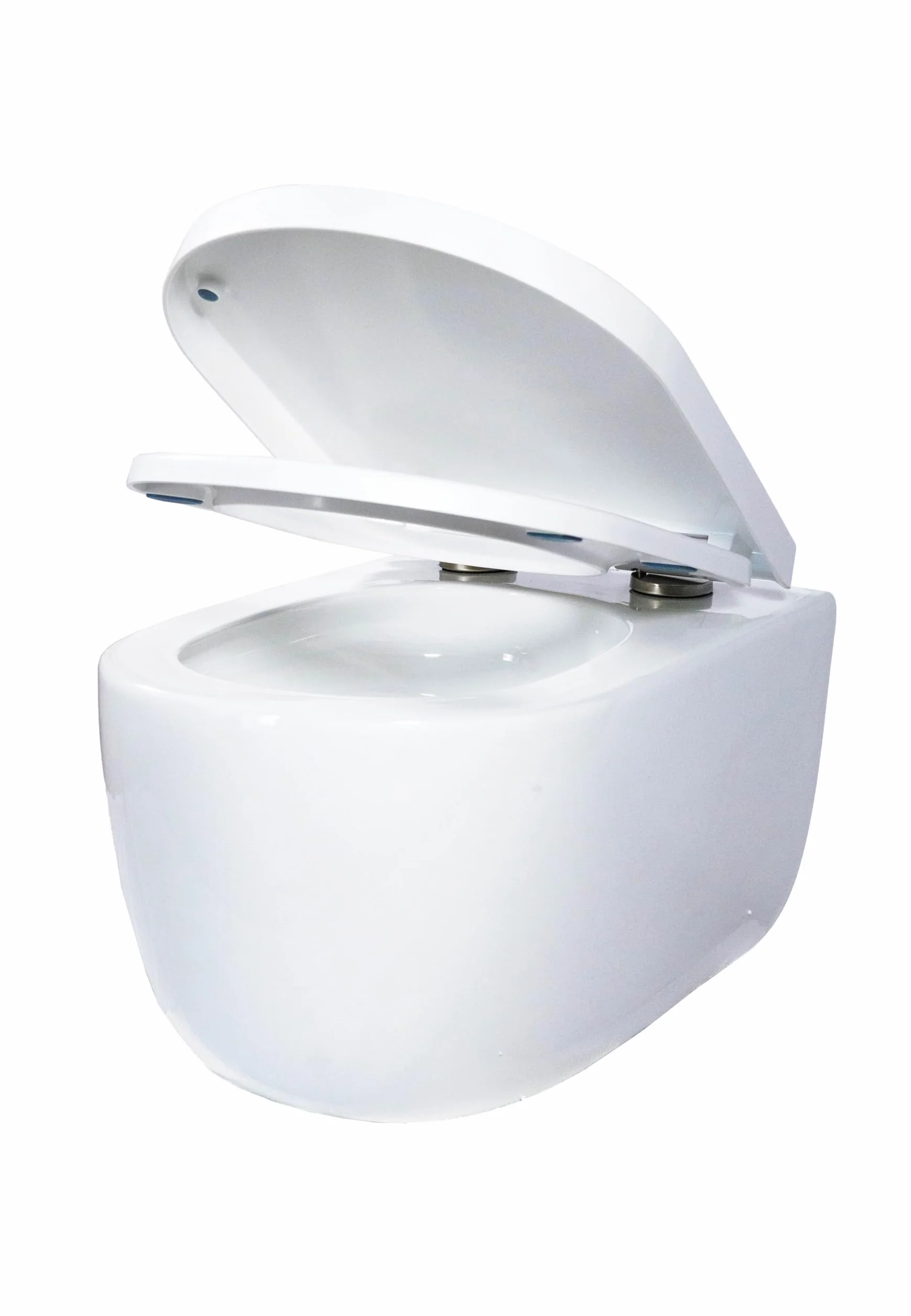 Wisząca + WC bez kołnierza 53 cm, naścienna WC z deską Softclose, biała
