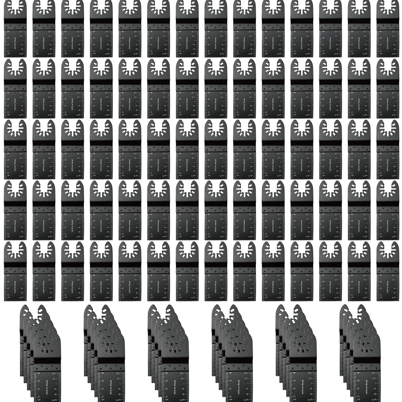 100 szt. Ostrza do narzędzi oscylacyjnych, profesjonalne, uniwersalne, oscylacyjne, do drewna, wielofunkcyjne, kompatybilne z Dewalt, Milwaukee, Makita, Ryobi, Rockwell, Bosch