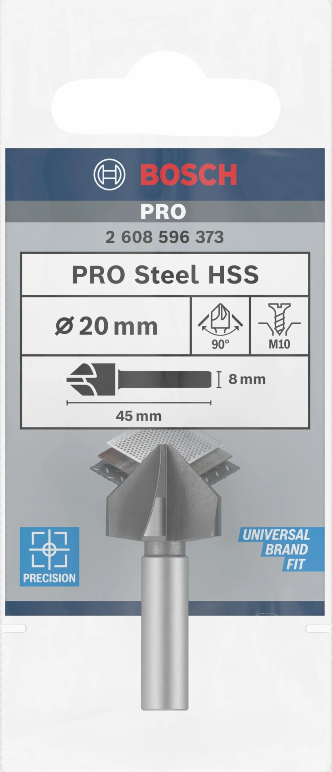 Bosch Profesional Pogłębiacze stożkowe 20,0 mm, M 10, 45 mm, 8 mm