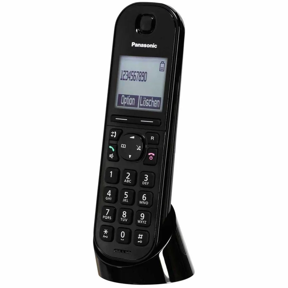Panasonic KX-TGQ200GB DECT IP telefon (bezprzewodowy, kompatybilny z CAT-iq 2.0, tryb głośnomówiący, blokada dzwoniącego, Eco-Plus, telefon cyfrowy), czarny