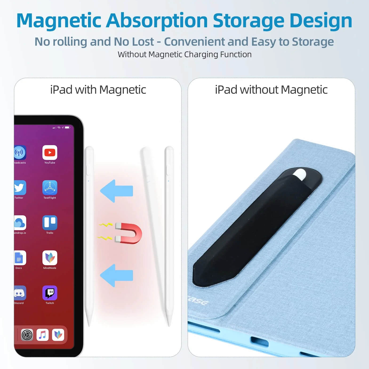 TQQ rysik iPad 2 generacji z czułym na pochylenie, kompatybilny z iPadem (11(A16)/10/9/8/7/6), Air (5/4/3/M2/M3), Mini (7/6/5), Pro 12.9/11/13"