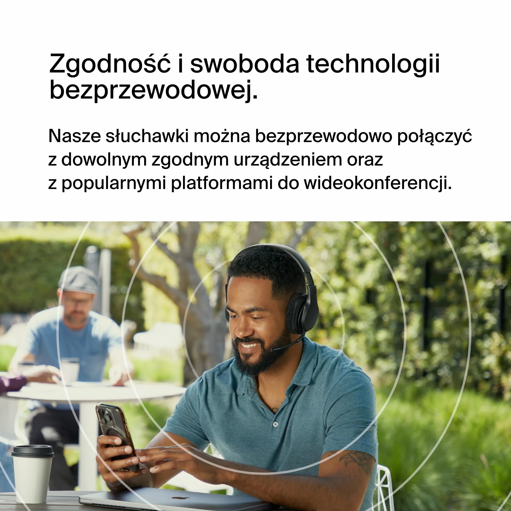 Belkin SoundForm Adapt Bezprzewodowe Słuchawki Bluetooth Nauszne z Mikrofonem, Multipoint, 65h Baterii, ENC