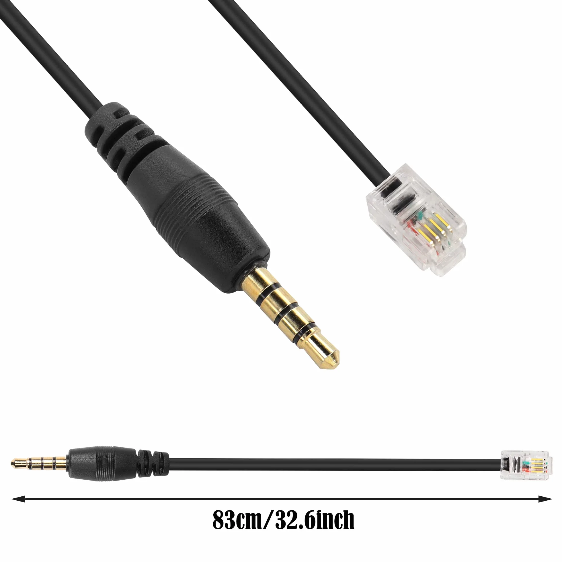 Kabel telefoniczny Cisco RJ9 4P4C na gniazdo audio 3,5 mm, stały do słuchawek