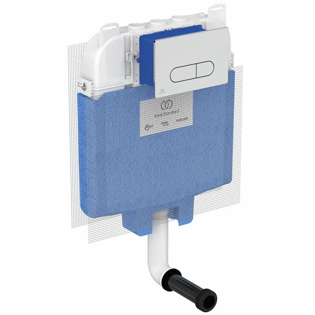 Ideal Standard T4931AA Prosys 80 spłuczka do toalety stojącej + płytka mechaniczna Oleas M1 chromowana