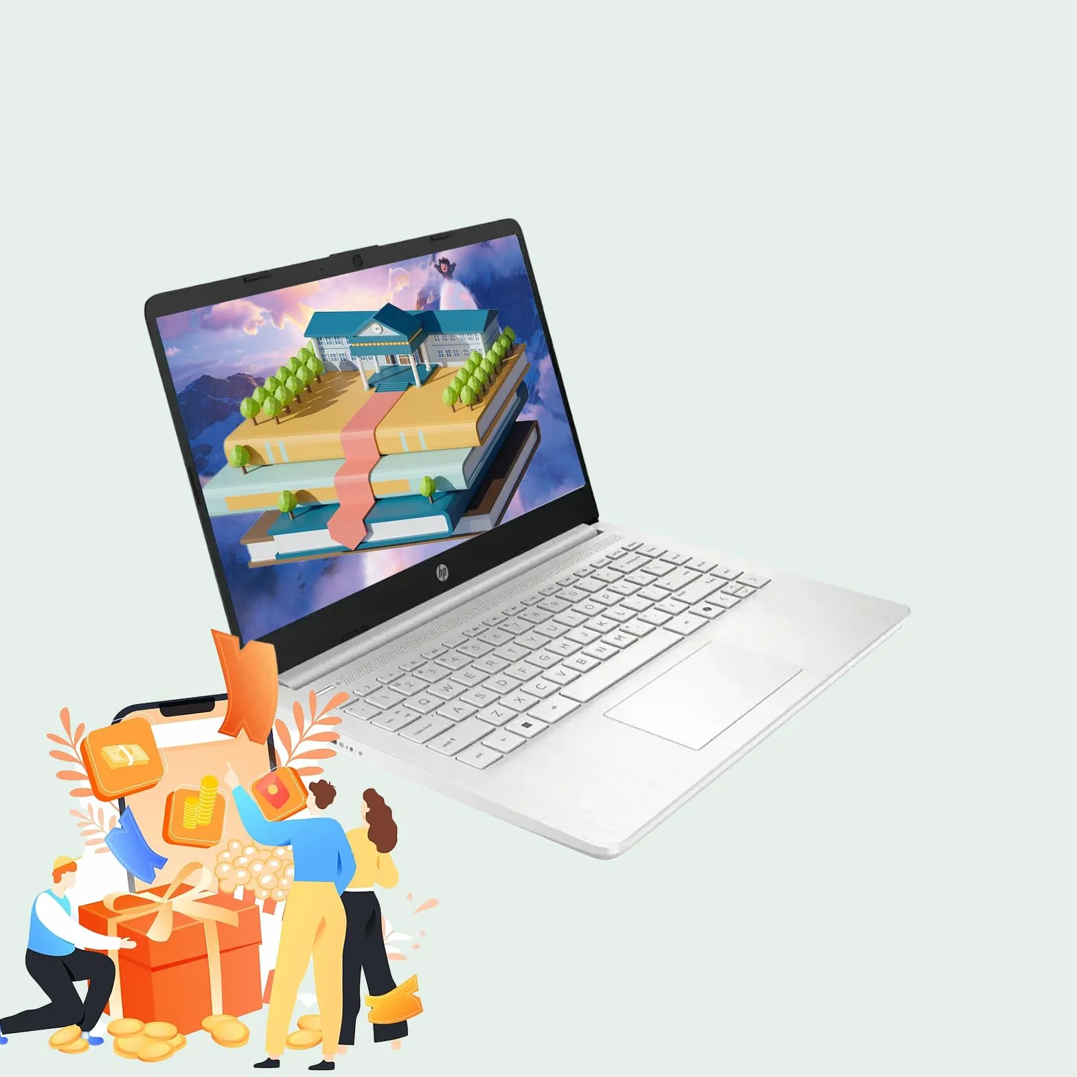 HP MS Office Lifetime Win11 Pro laptop N150 32 GB UFS 1 TB HD naturalne srebro