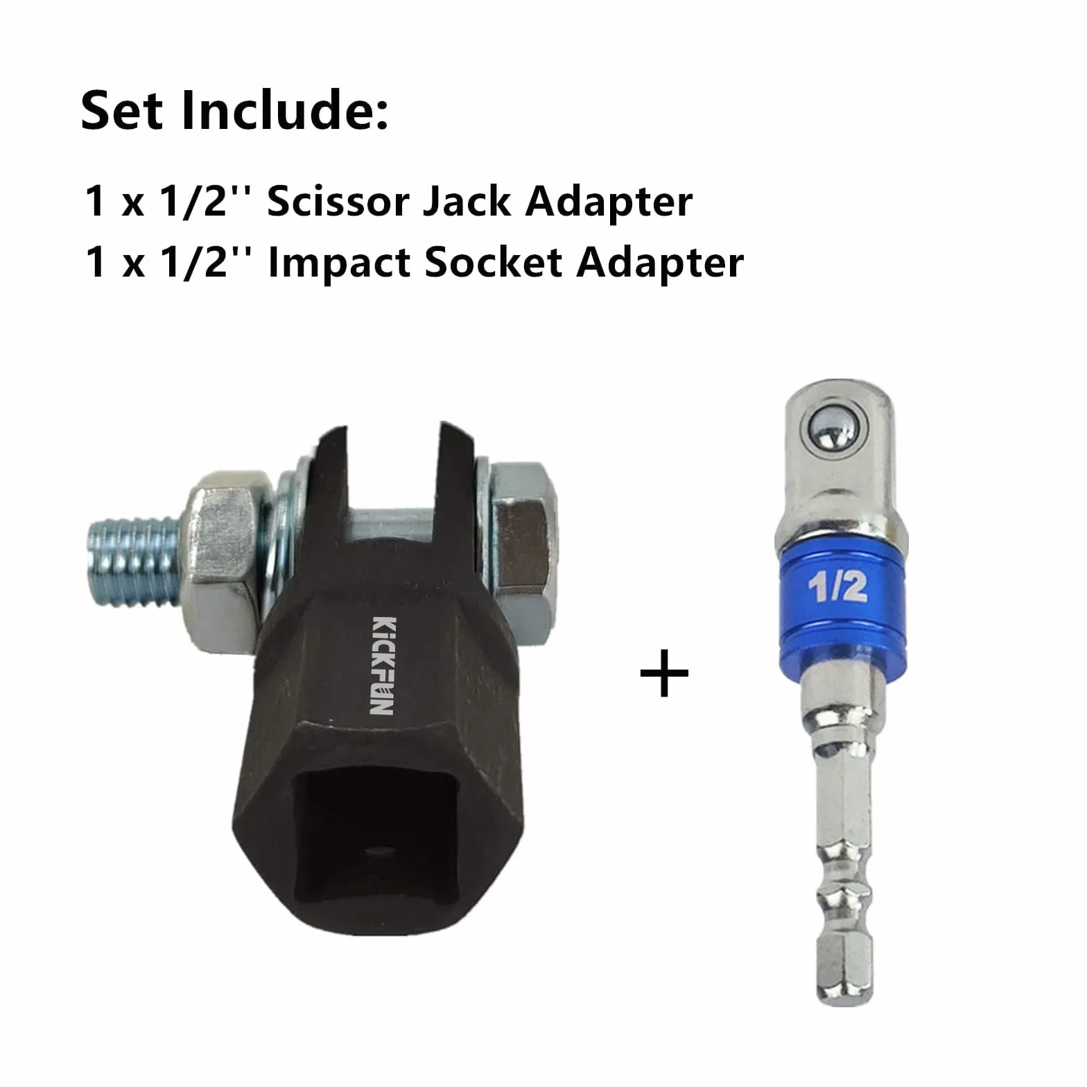 Adapter podnośnika nożycowego 1/5.1 cm do użytku z napędem 1/2 cala / wiertarkami udarowymi / grzechotką lub standardowymi gniazdami napędowymi lub kluczem nasadowym 13/16 cala / żelazkiem do