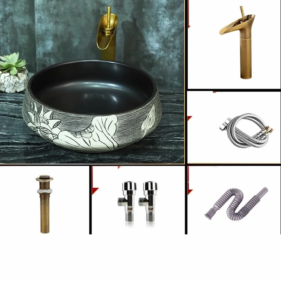 Odporna na zarysowania ceramiczna umywalka retro umywalka nablatowa toaleta chińska umywalka łazienkowa